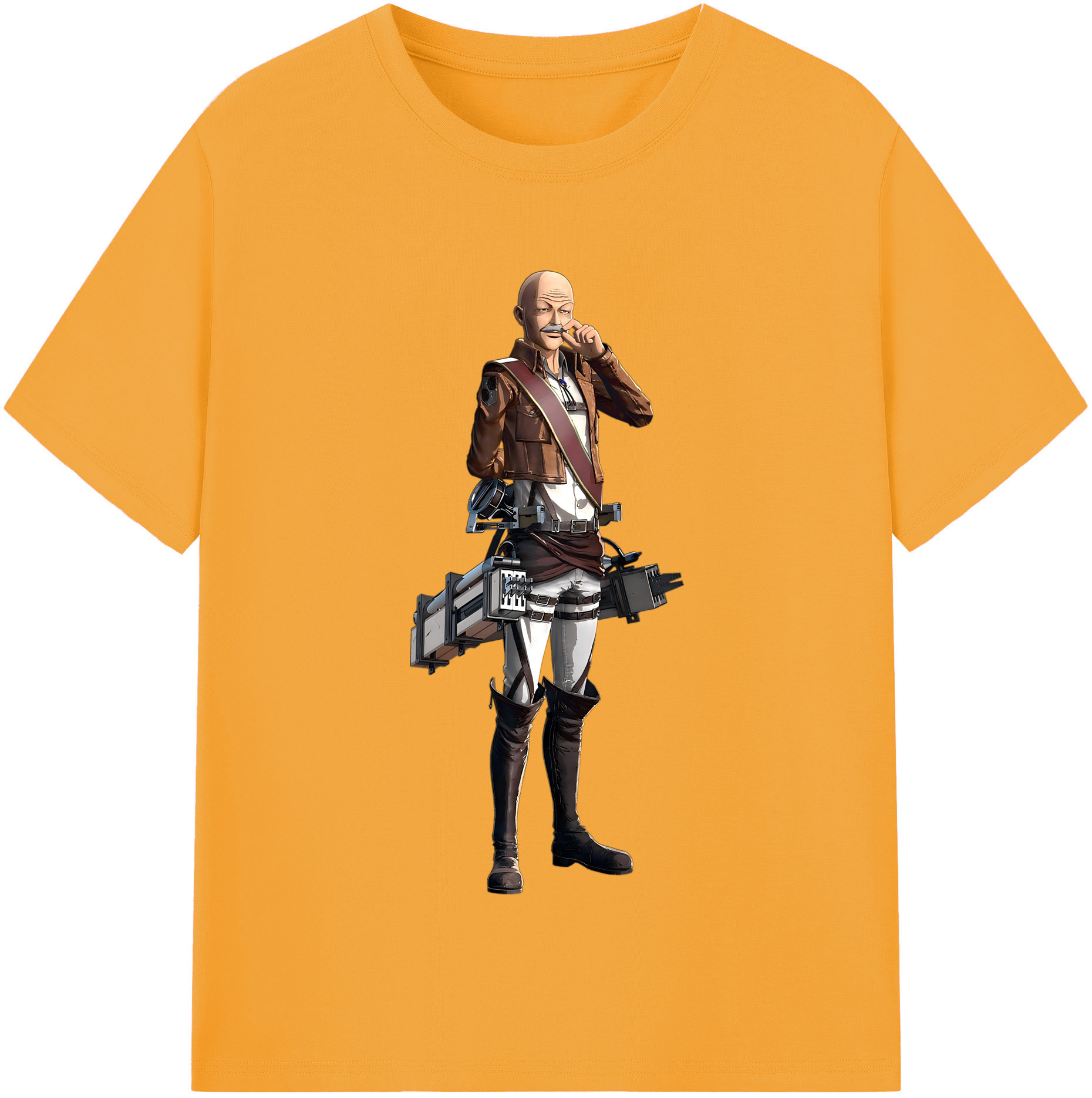 （画像用） 進撃の巨人 ドット·ピクシス Attack on Titan Dot Pixis 綿100％半袖Tシャツ（フロントプリント）