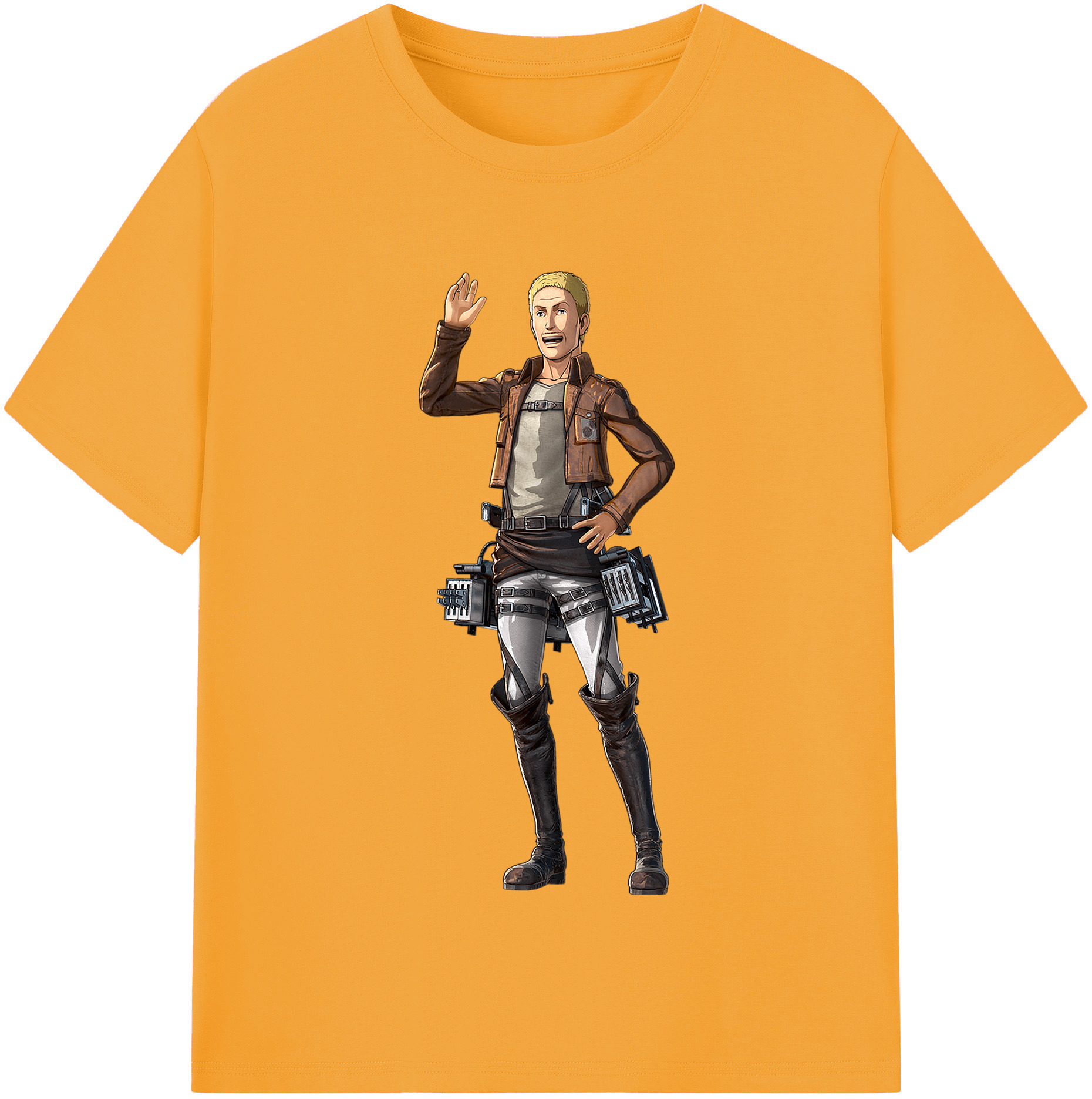 （画像用） 進撃の巨人 ハンネス Attack on Titan Hannes 綿100％半袖Tシャツ（フロントプリント）