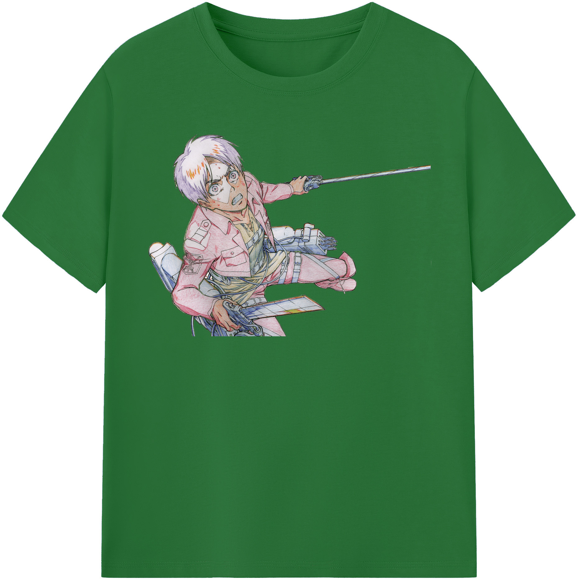 （画像用） 進撃の巨人 エレン･イェーガー Attack on Titan Eren Jäger 綿100％半袖Tシャツ（フロントプリント）