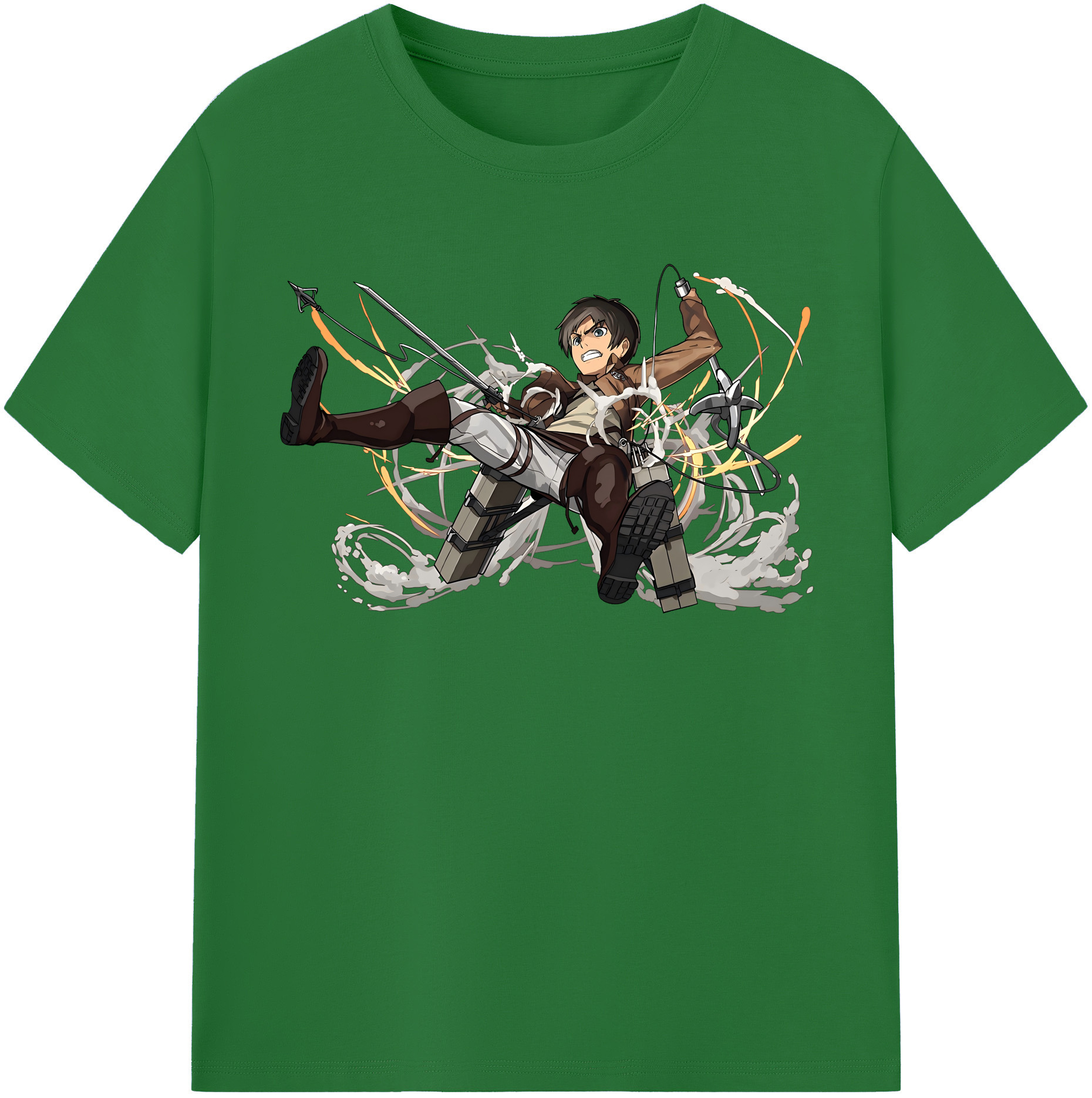 （画像用） 進撃の巨人 エレン･イェーガー Attack on Titan Eren Jäger 綿100％半袖Tシャツ（フロントプリント）