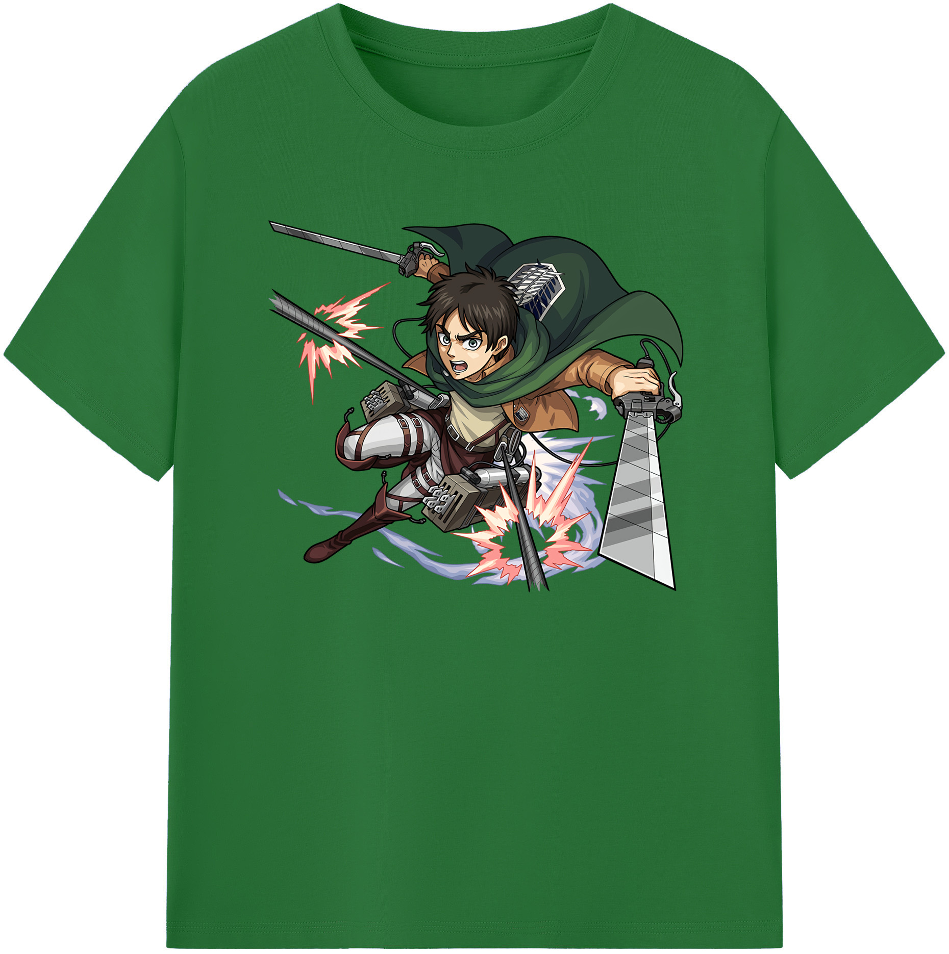 （画像用） 進撃の巨人 エレン･イェーガー Attack on Titan Eren Jäger 綿100％半袖Tシャツ（フロントプリント）