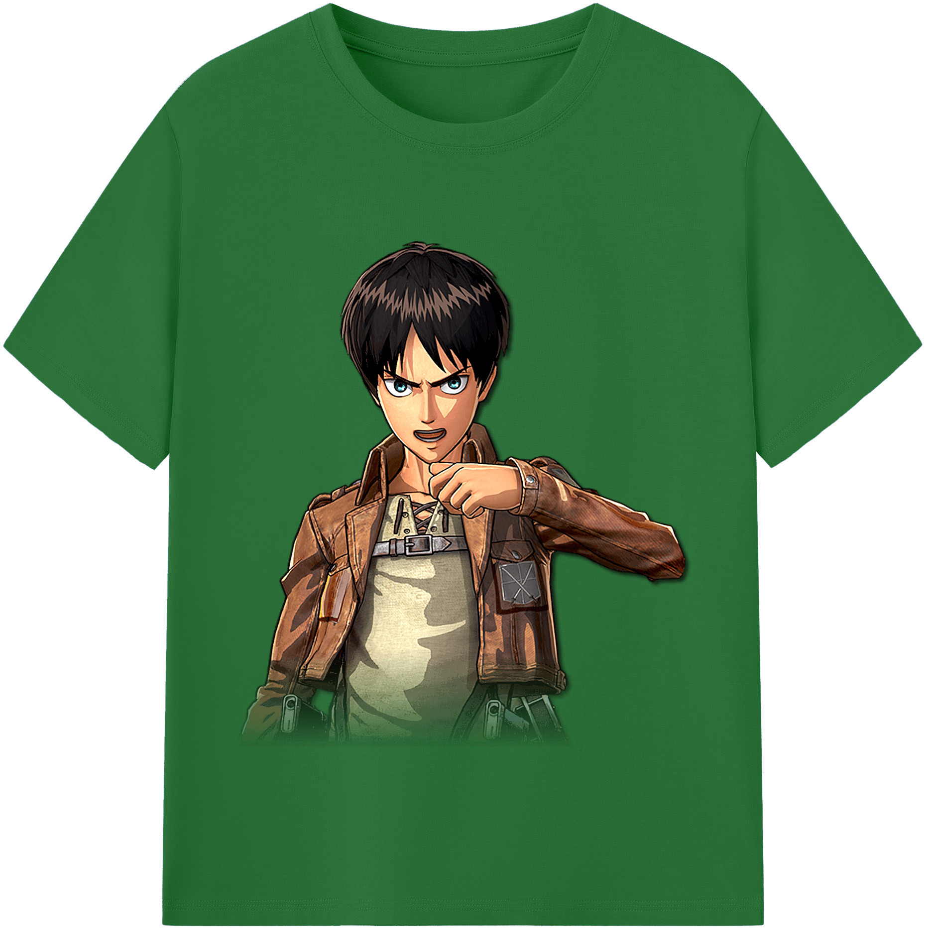 （画像用） 進撃の巨人 エレン･イェーガー Attack on Titan Eren Jäger 綿100％半袖Tシャツ（フロントプリント）