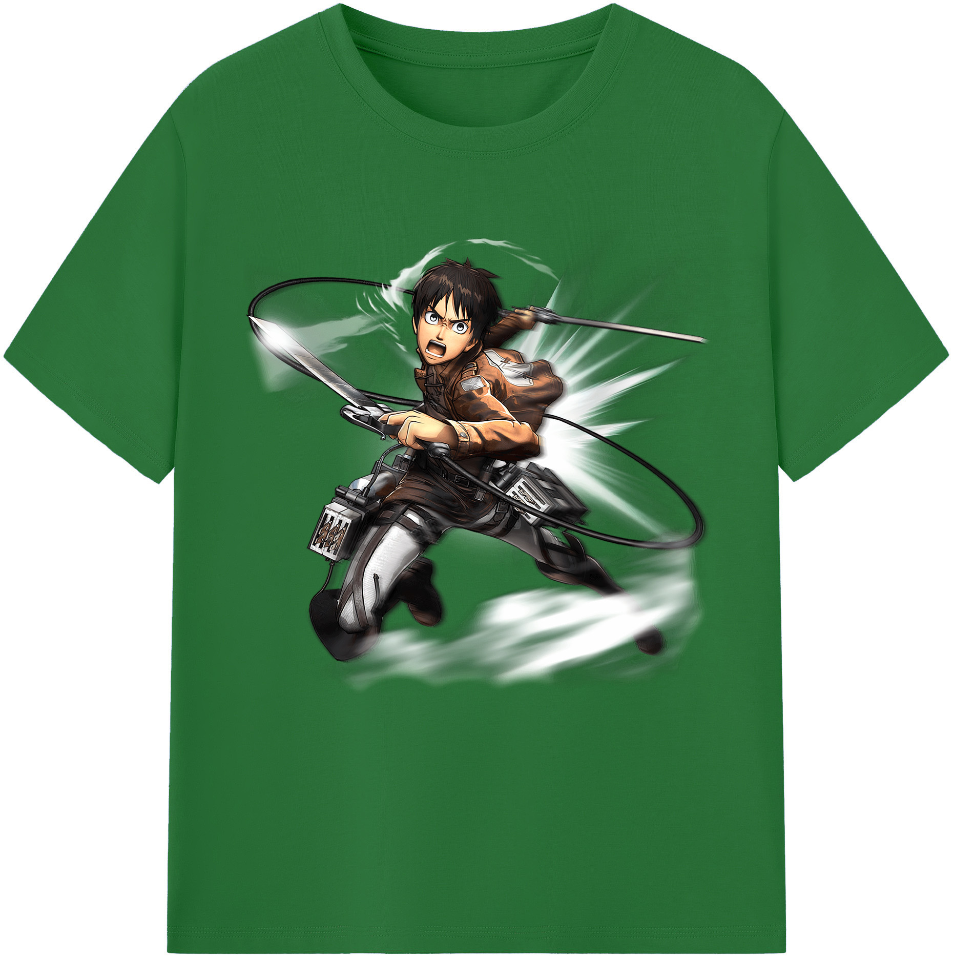 （画像用） 進撃の巨人 エレン･イェーガー Attack on Titan Eren Jäger 綿100％半袖Tシャツ（フロントプリント）