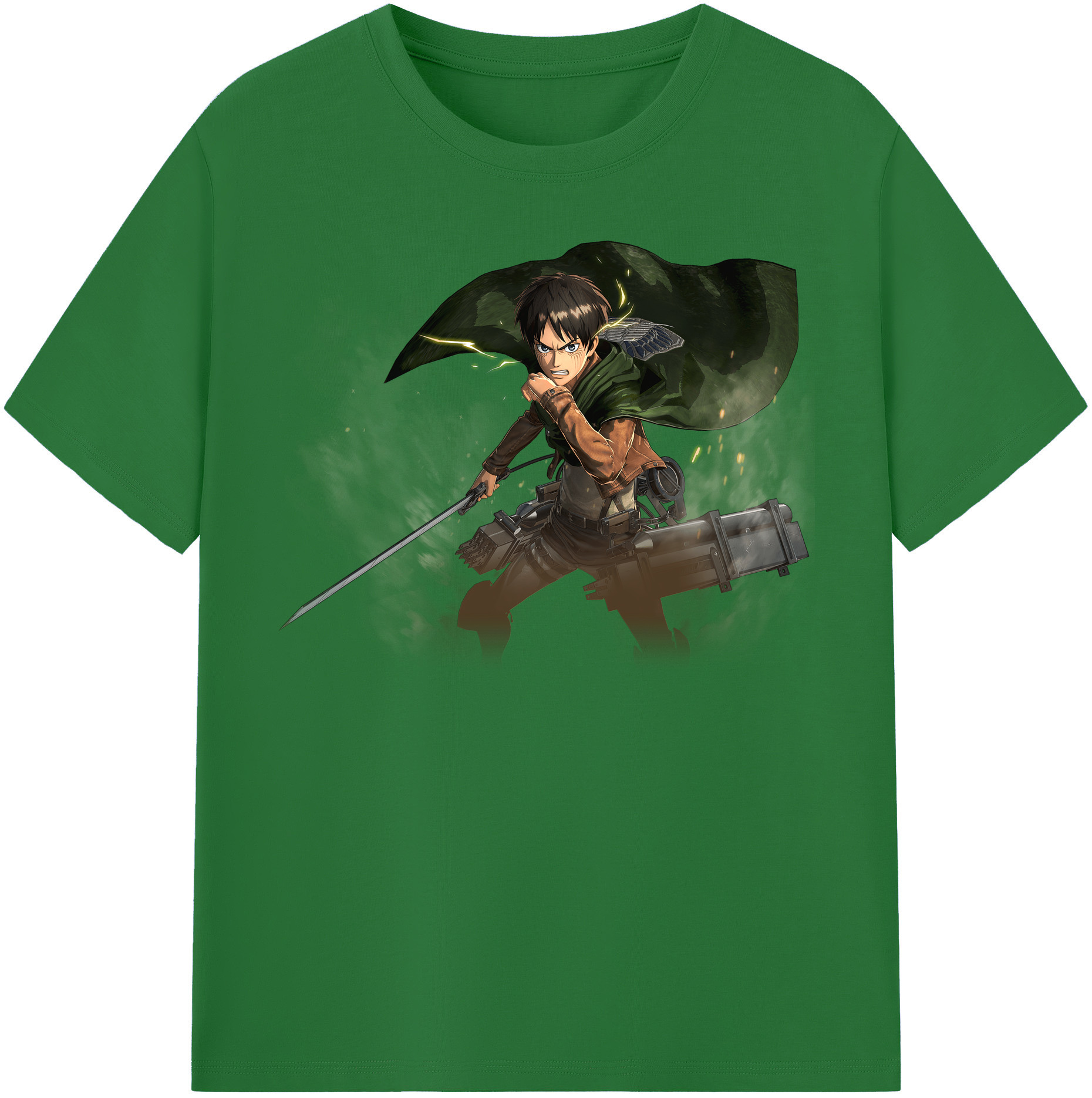 （画像用） 進撃の巨人 エレン･イェーガー Attack on Titan Eren Jäger 綿100％半袖Tシャツ（フロントプリント）
