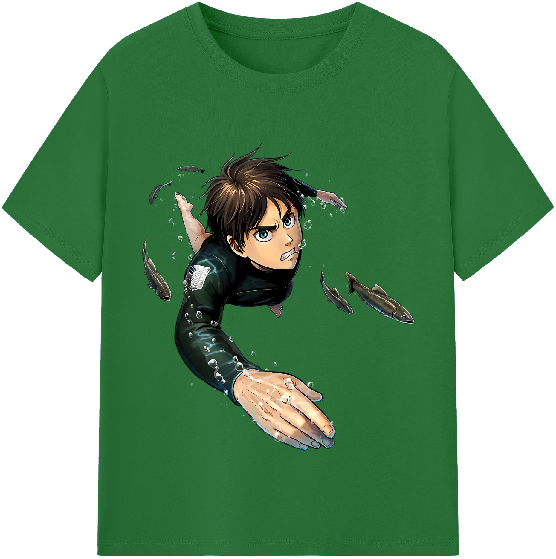 （画像用） 進撃の巨人 エレン･イェーガー Attack on Titan Eren Jäger 綿100％半袖Tシャツ（フロントプリント）