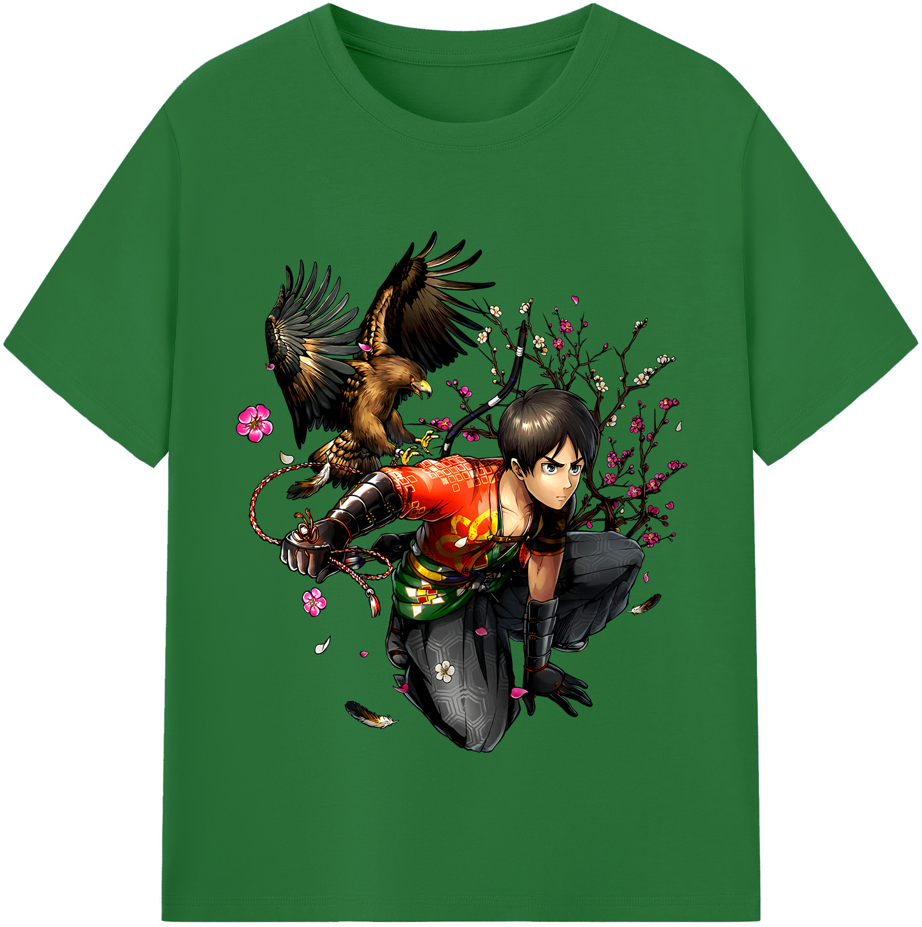 （画像用） 進撃の巨人 エレン･イェーガー Attack on Titan Eren Jäger 綿100％半袖Tシャツ（フロントプリント）