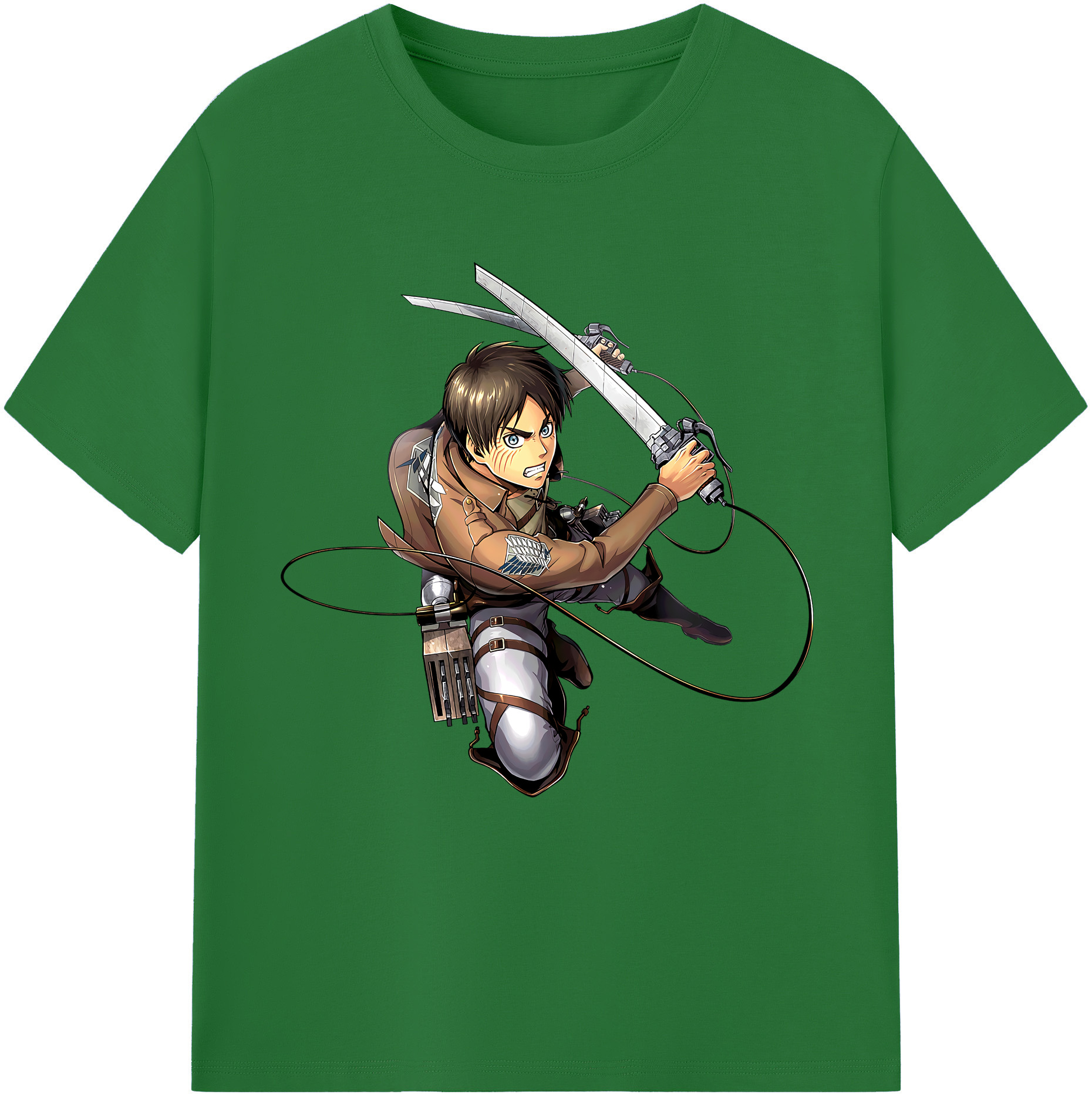 （画像用） 進撃の巨人 エレン･イェーガー Attack on Titan Eren Jäger 綿100％半袖Tシャツ（フロントプリント）