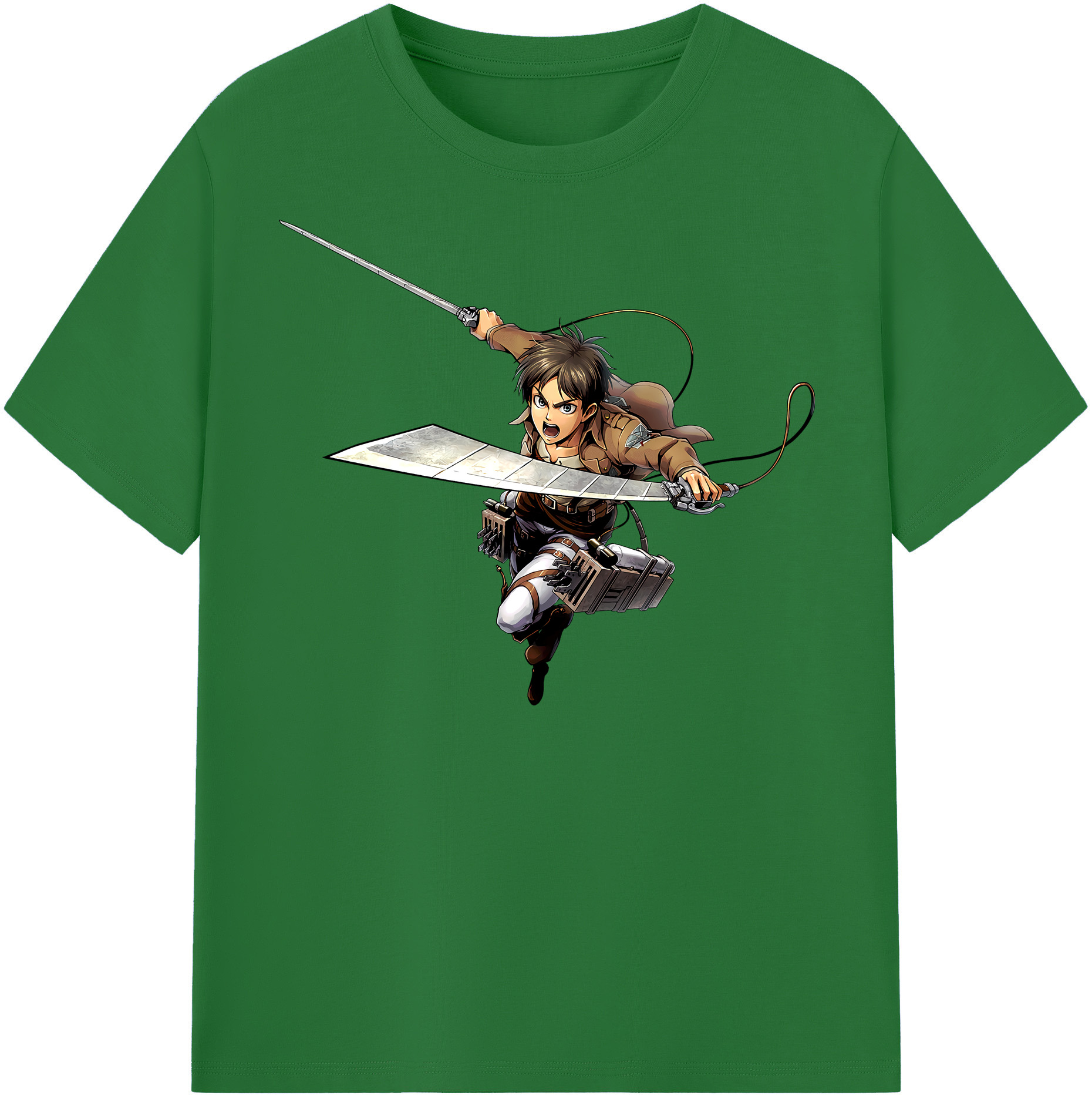 （画像用） 進撃の巨人 エレン･イェーガー Attack on Titan Eren Jäger 綿100％半袖Tシャツ（フロントプリント）