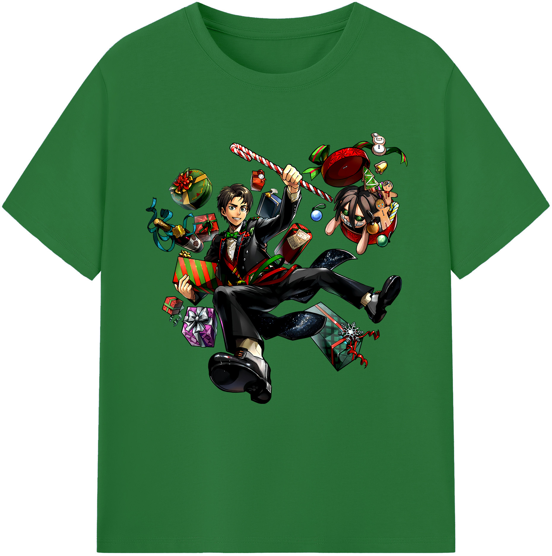 （画像用） 進撃の巨人 エレン･イェーガー Attack on Titan Eren Jäger 綿100％半袖Tシャツ（フロントプリント）