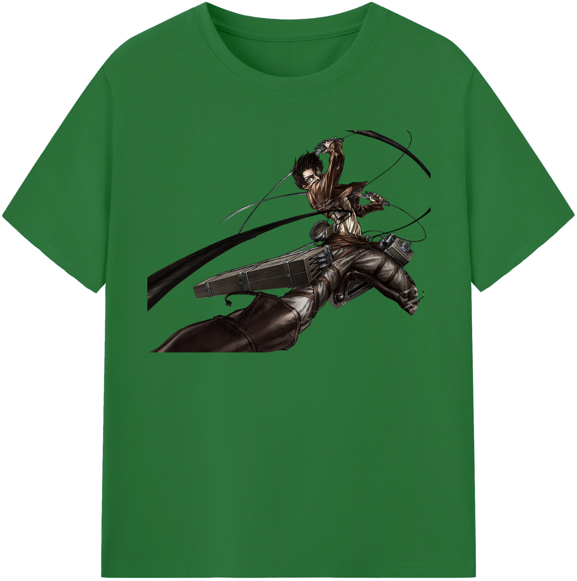 （画像用） 進撃の巨人 エレン･イェーガー Attack on Titan Eren Jäger 綿100％半袖Tシャツ（フロントプリント）