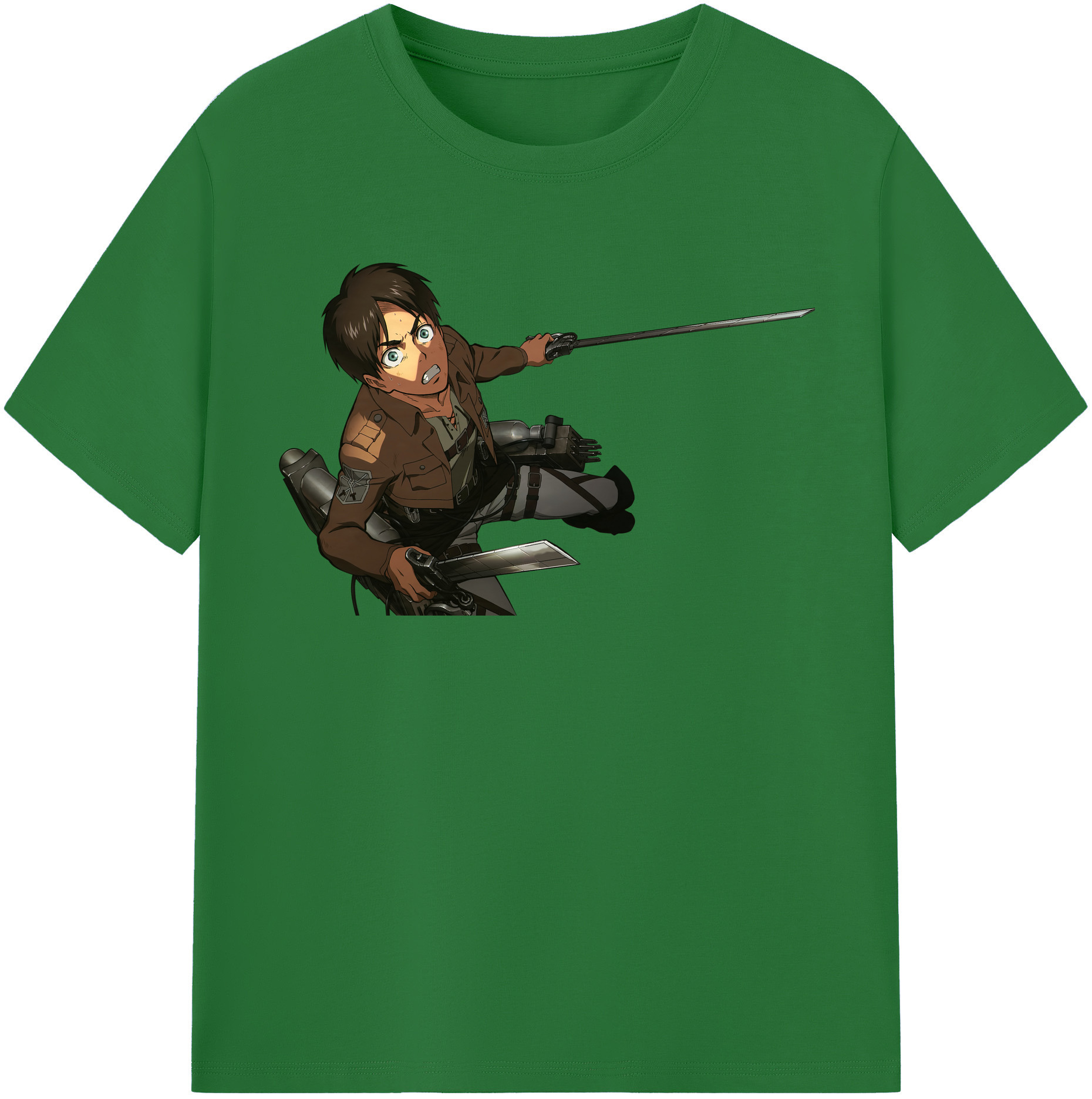 （画像用） 進撃の巨人 エレン･イェーガー Attack on Titan Eren Jäger 綿100％半袖Tシャツ（フロントプリント）