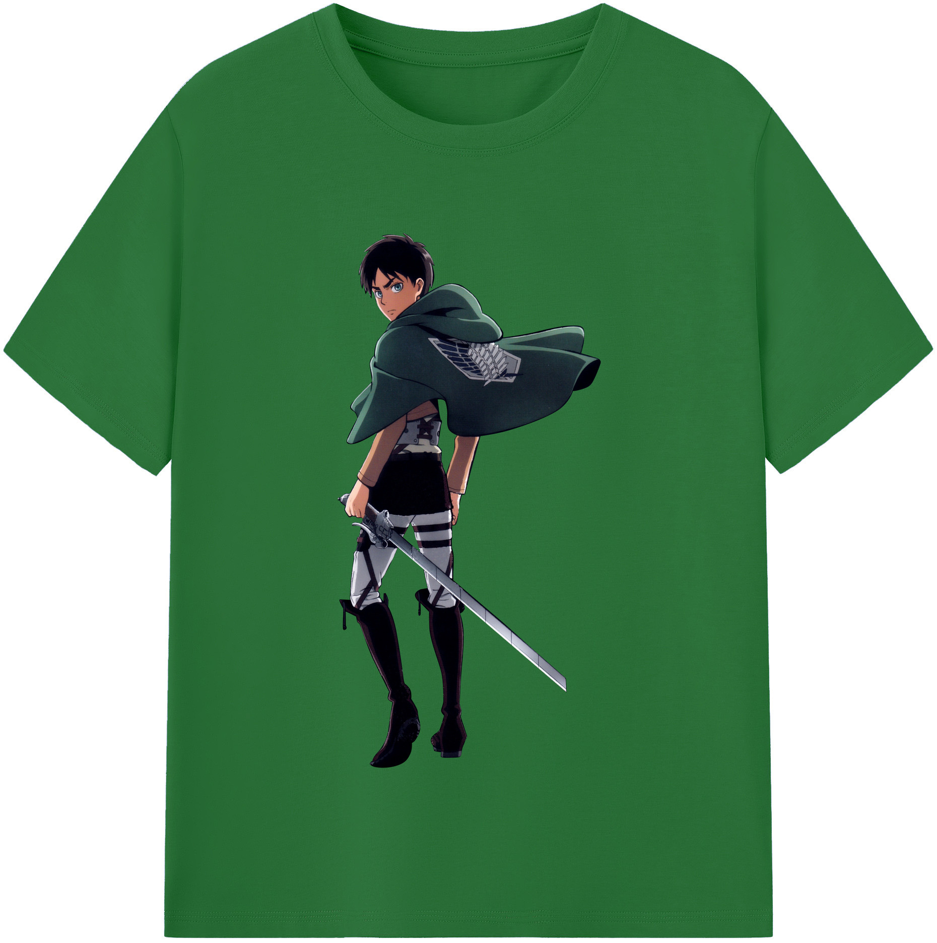 （画像用） 進撃の巨人 エレン･イェーガー Attack on Titan Eren Jäger 綿100％半袖Tシャツ（フロントプリント）