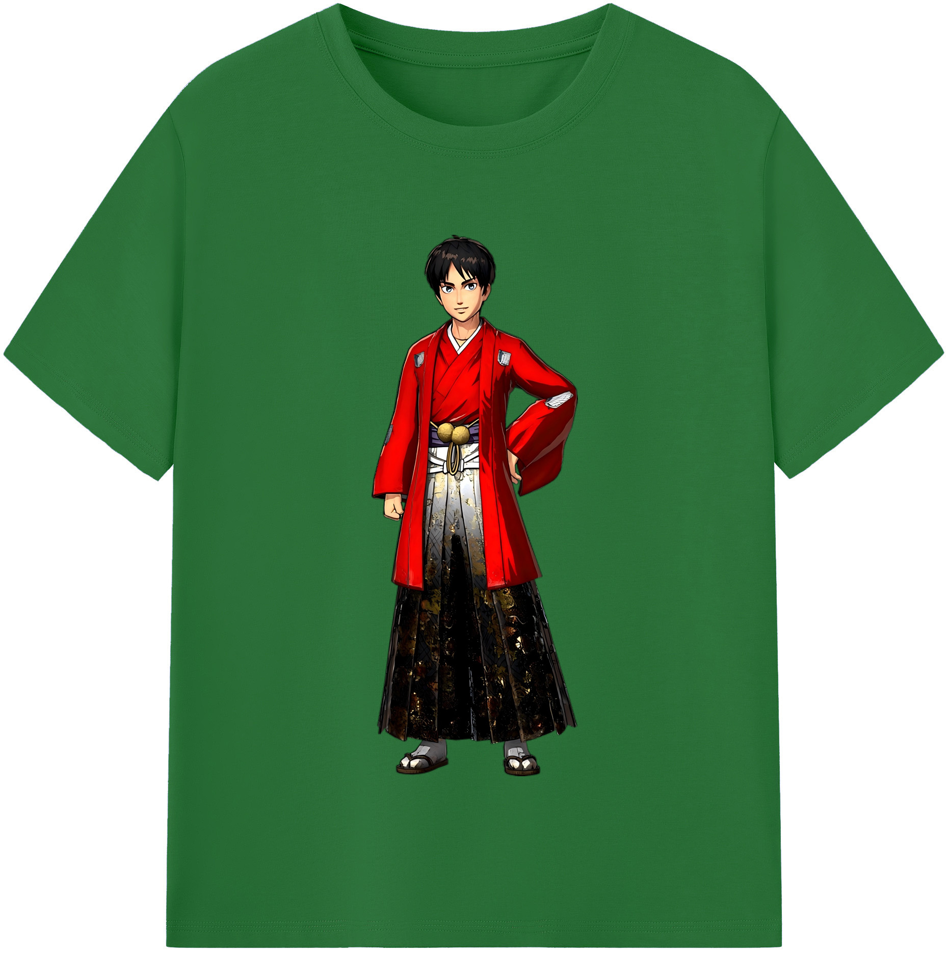 （画像用） 進撃の巨人 エレン･イェーガー Attack on Titan Eren Jäger 綿100％半袖Tシャツ（フロントプリント）