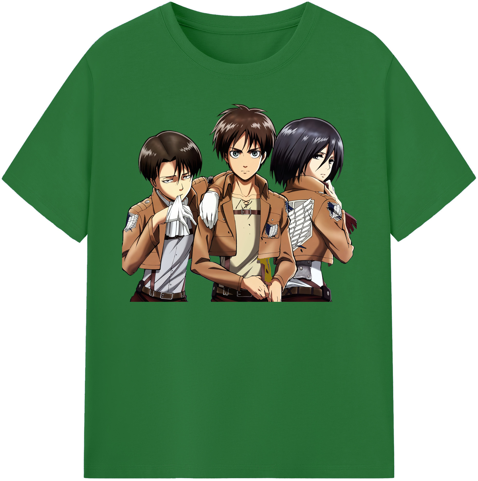 （画像用） 進撃の巨人 エレン･イェーガー Attack on Titan Eren Jäger 綿100％半袖Tシャツ（フロントプリント）