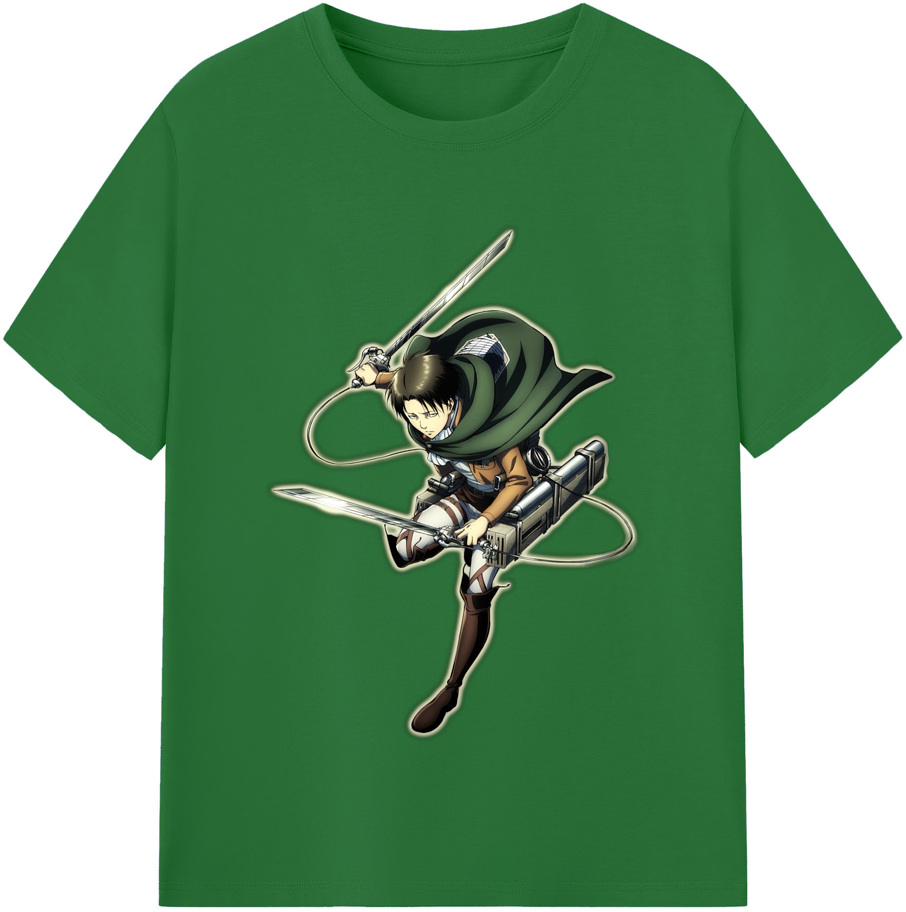 （画像用） 進撃の巨人 リヴァイ·アッカーマン Attack on Titan Levi Ackerman 綿100％半袖Tシャツ（フロントプリント）