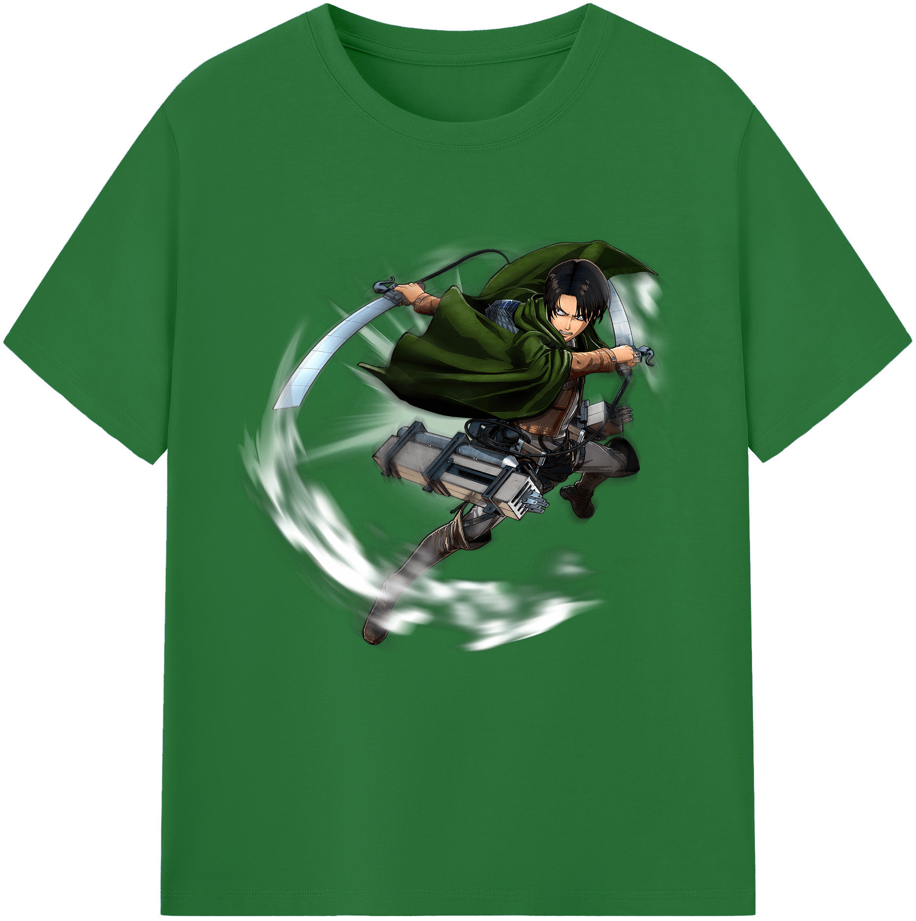 （画像用） 進撃の巨人 リヴァイ·アッカーマン Attack on Titan Levi Ackerman 綿100％半袖Tシャツ（フロントプリント）