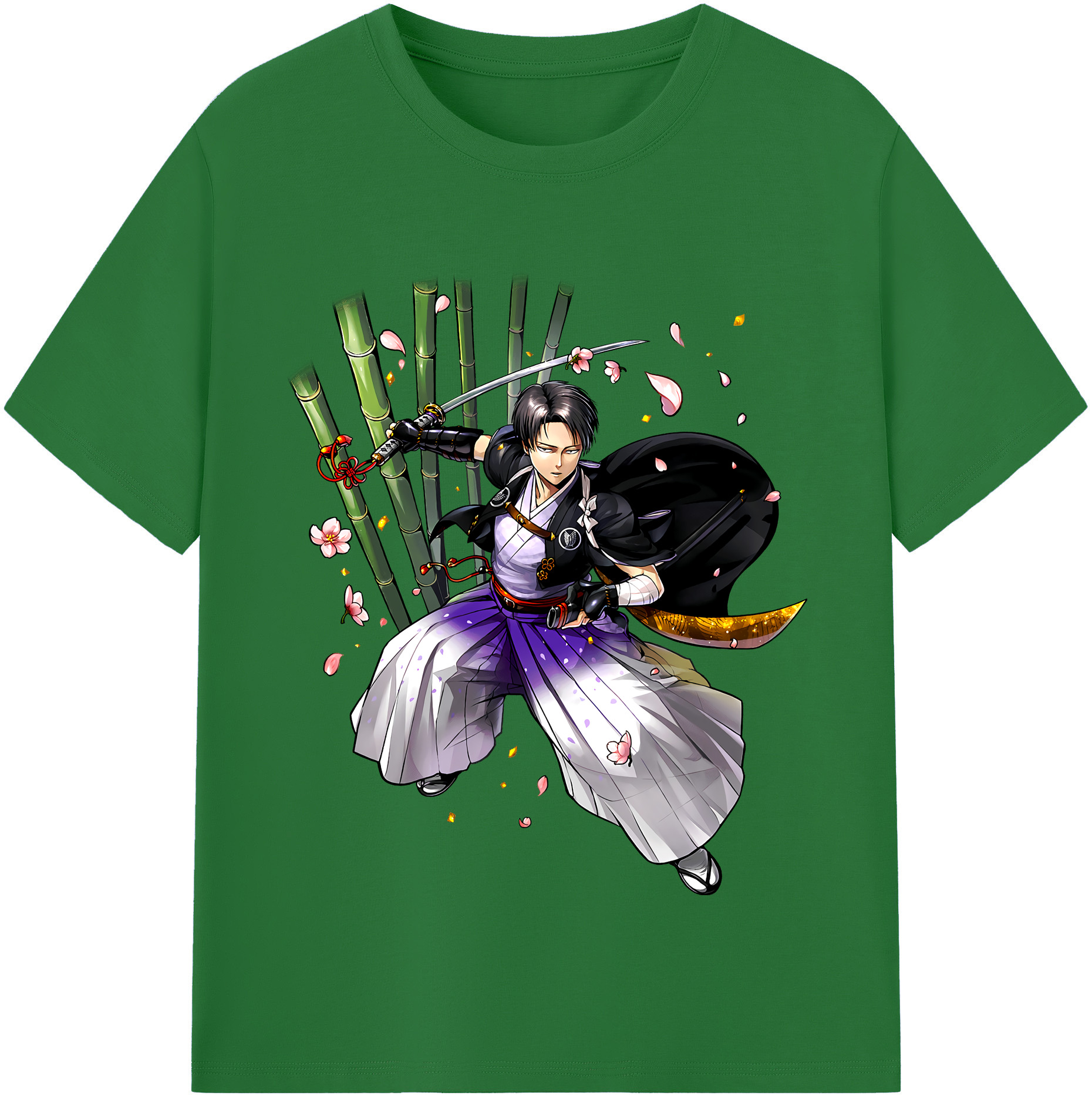 （画像用） 進撃の巨人 リヴァイ·アッカーマン Attack on Titan Levi Ackerman 綿100％半袖Tシャツ（フロントプリント）