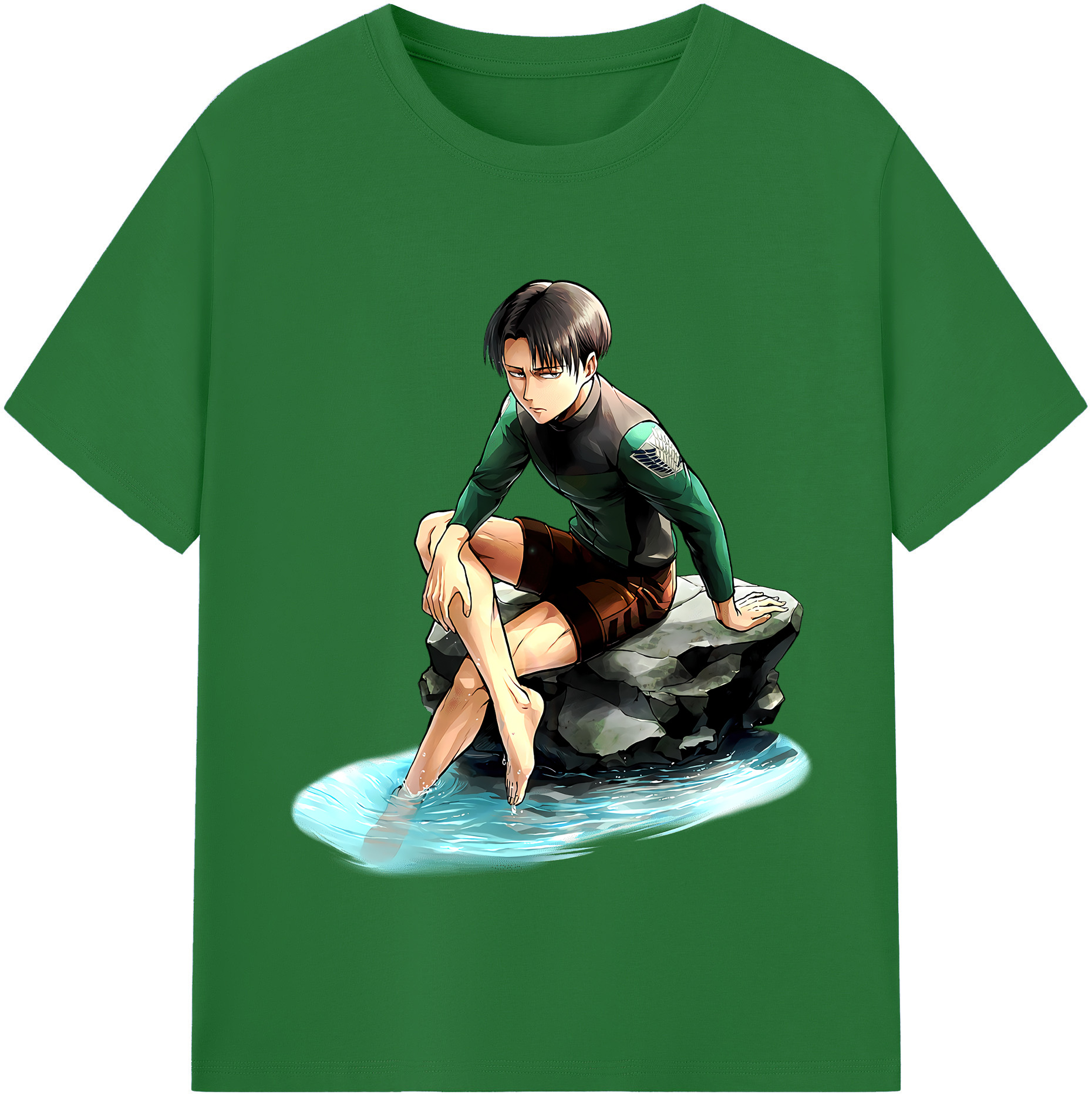 （画像用） 進撃の巨人 リヴァイ·アッカーマン Attack on Titan Levi Ackerman 綿100％半袖Tシャツ（フロントプリント）