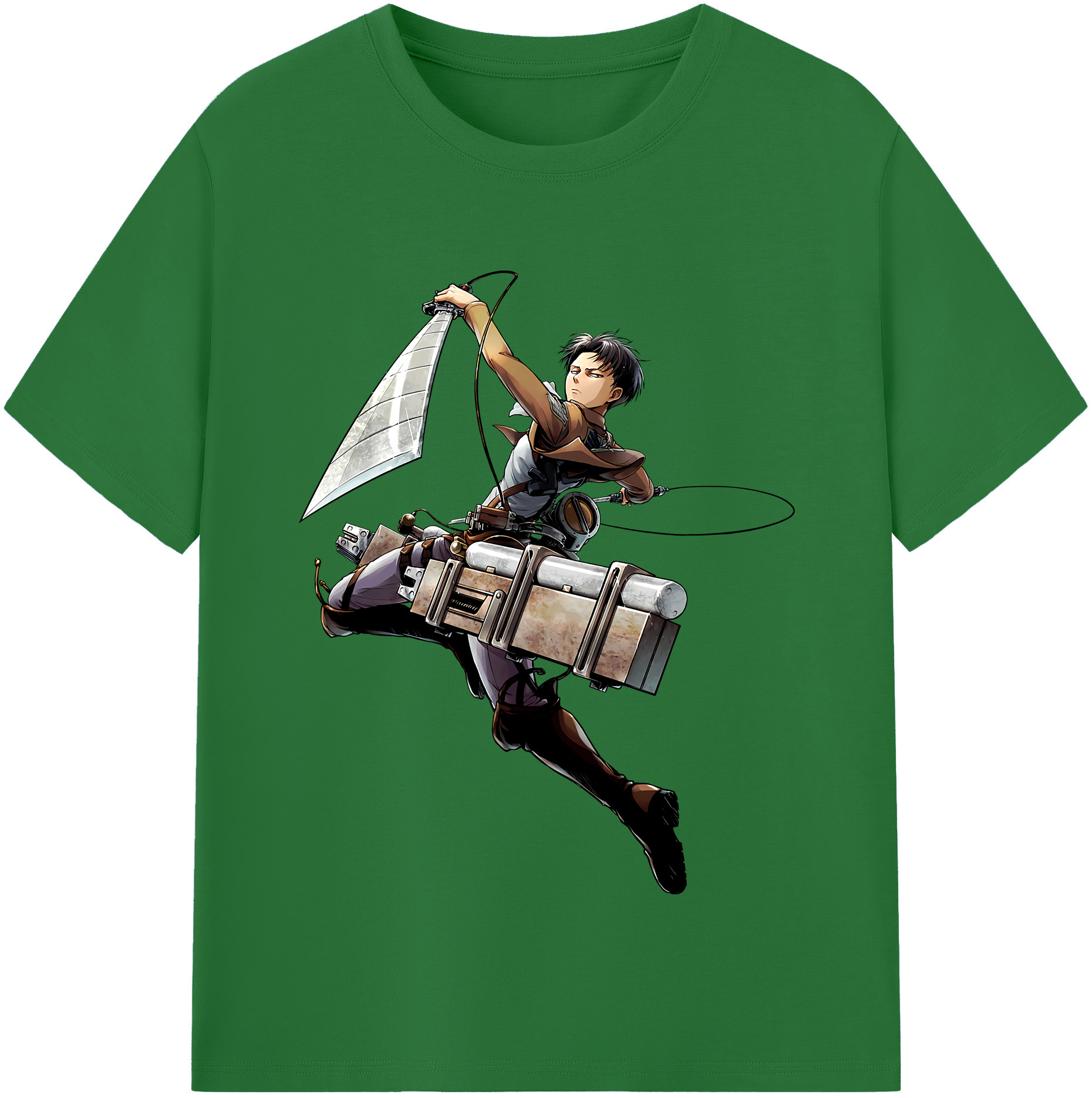 （画像用） 進撃の巨人 リヴァイ·アッカーマン Attack on Titan Levi Ackerman 綿100％半袖Tシャツ（フロントプリント）