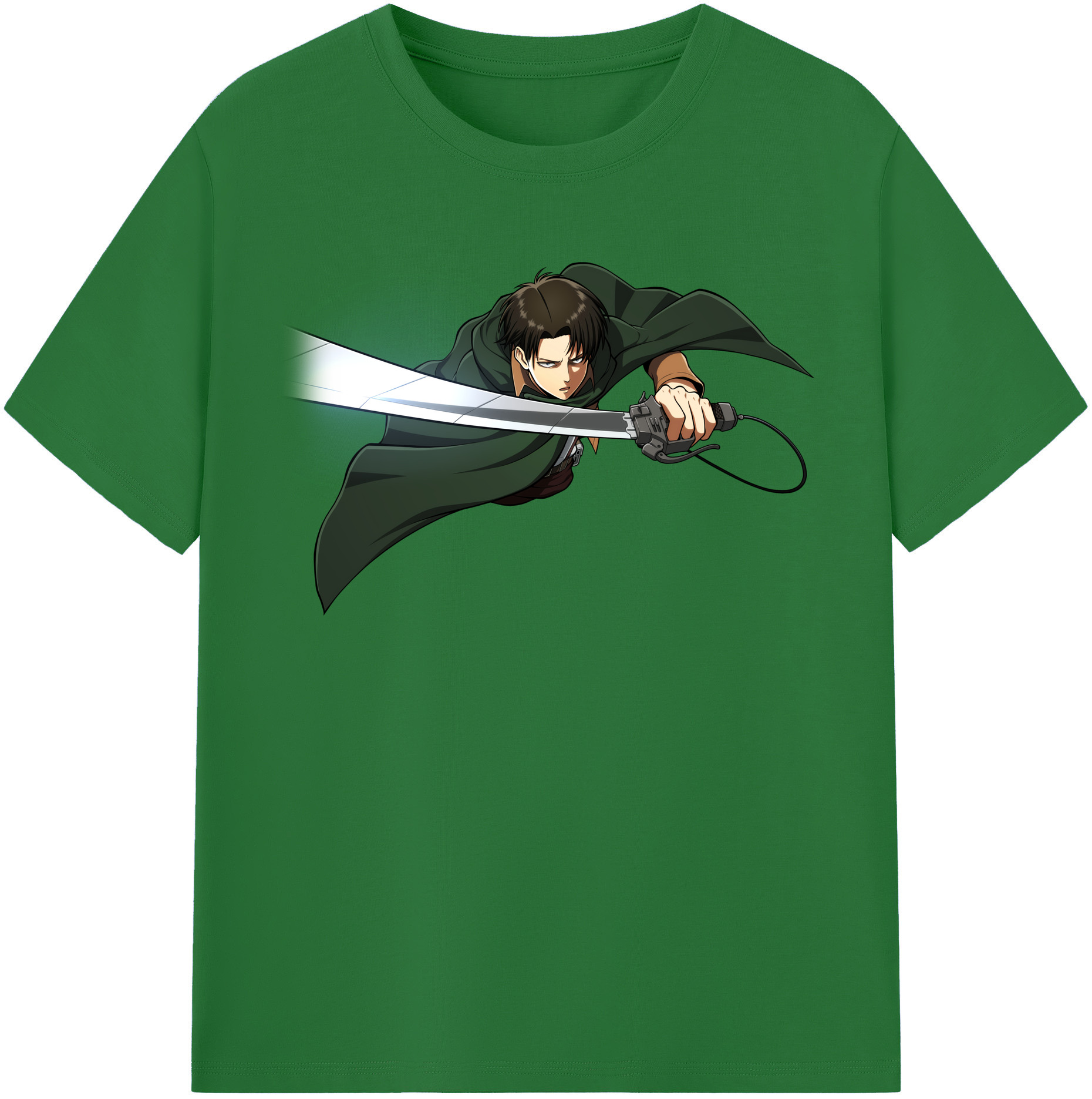 （画像用） 進撃の巨人 リヴァイ·アッカーマン Attack on Titan Levi Ackerman 綿100％半袖Tシャツ（フロントプリント）
