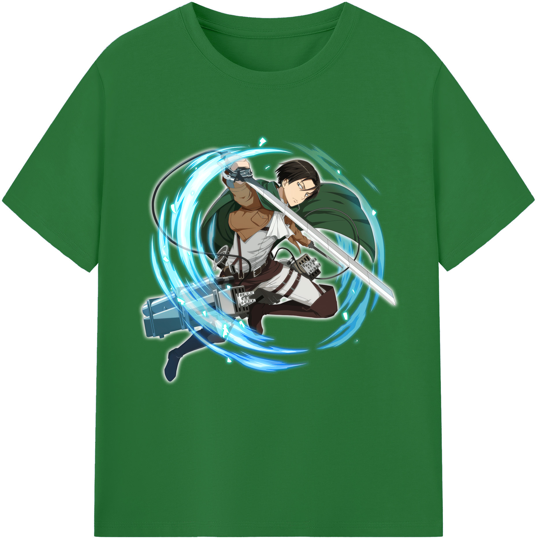 （画像用） 進撃の巨人 リヴァイ·アッカーマン Attack on Titan Levi Ackerman 綿100％半袖Tシャツ（フロントプリント）
