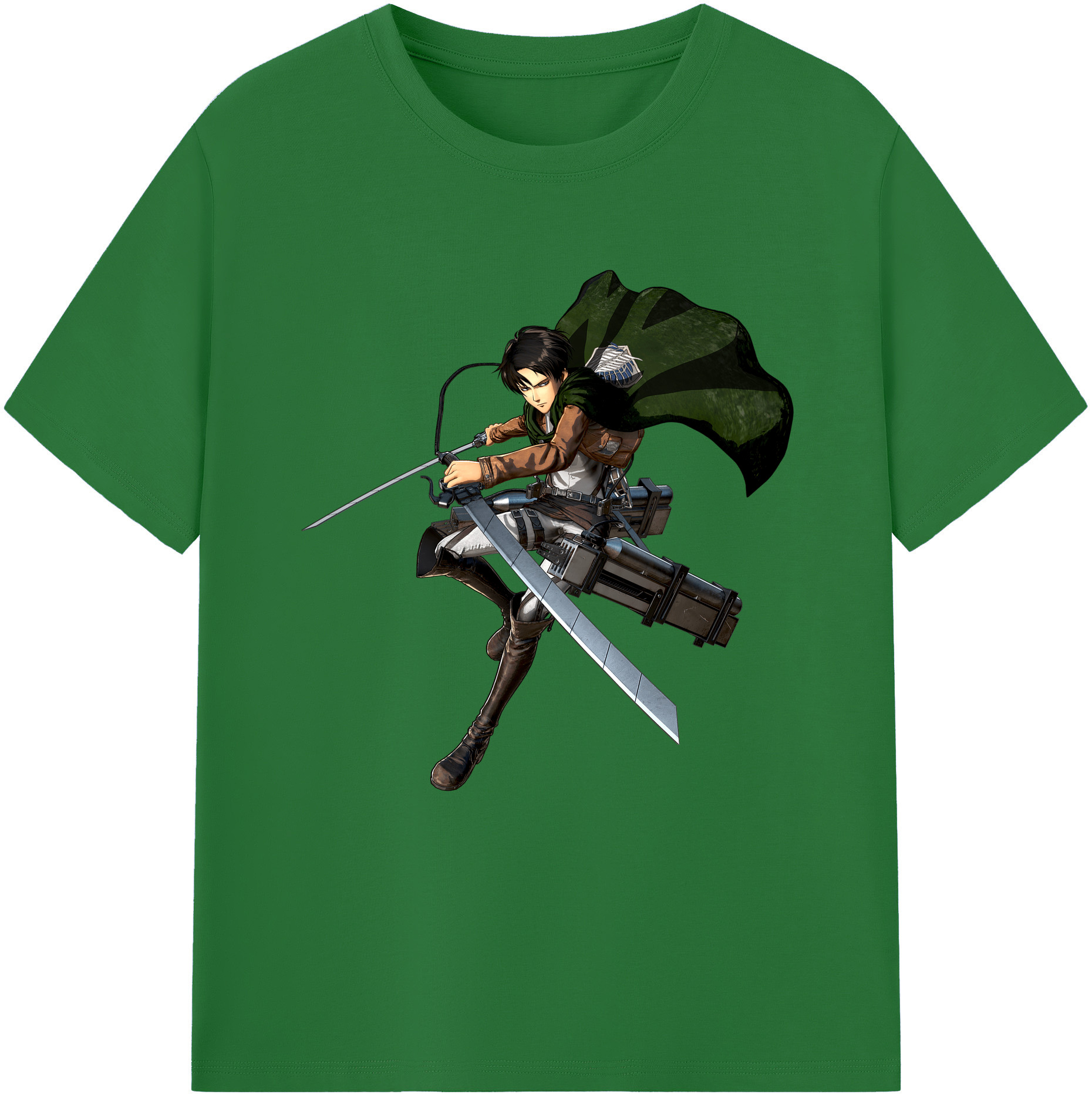 （画像用） 進撃の巨人 リヴァイ·アッカーマン Attack on Titan Levi Ackerman 綿100％半袖Tシャツ（フロントプリント）