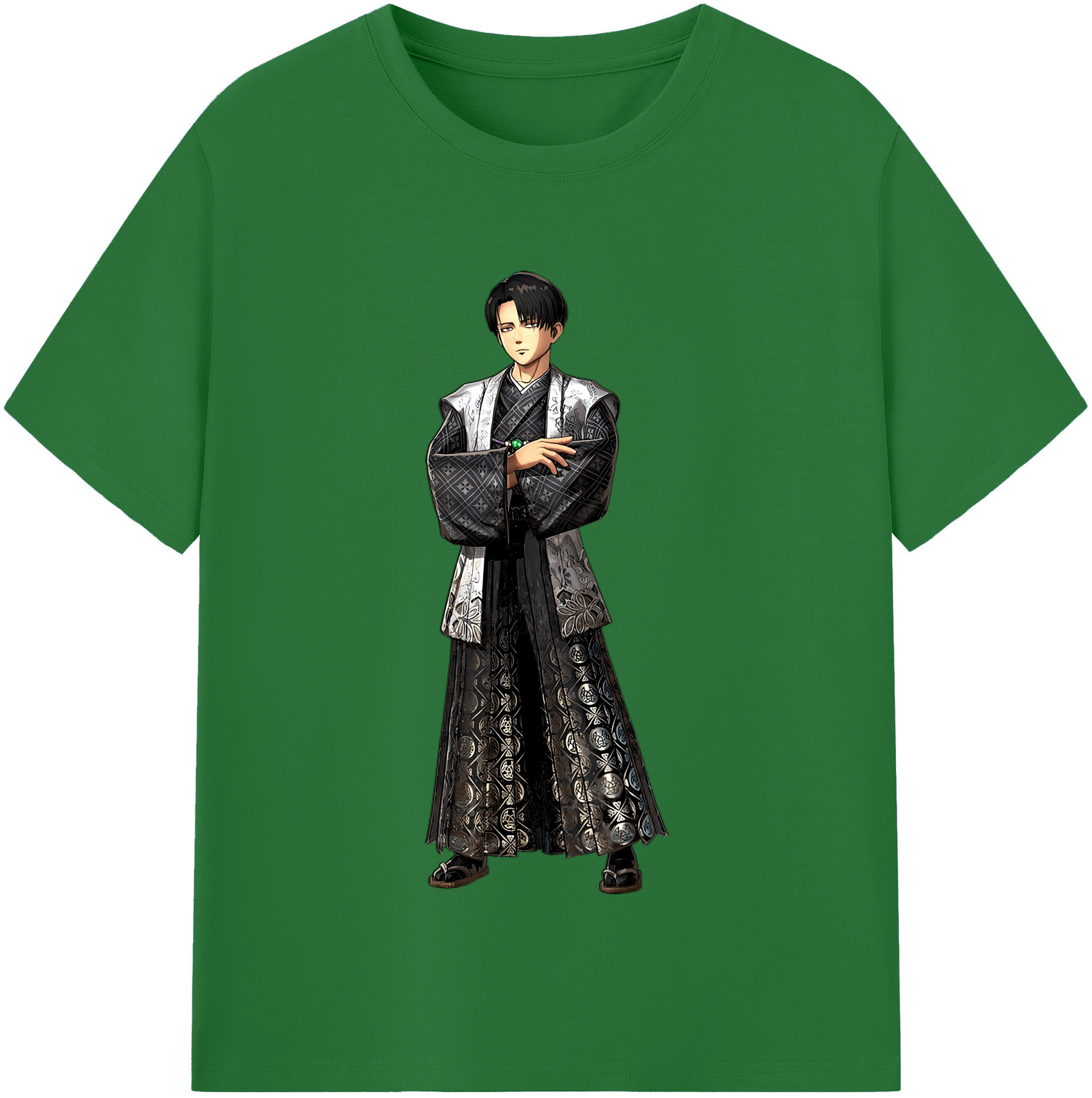 （画像用） 進撃の巨人 リヴァイ·アッカーマン Attack on Titan Levi Ackerman 綿100％半袖Tシャツ（フロントプリント）