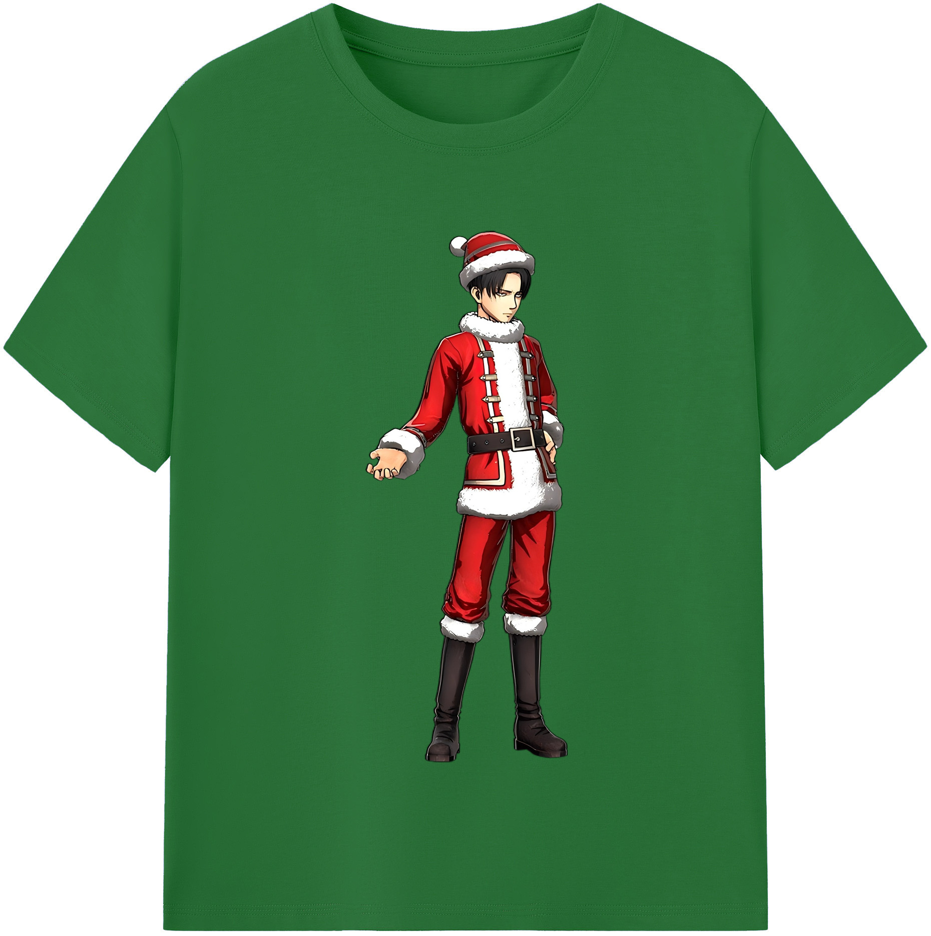 （画像用） 進撃の巨人 リヴァイ·アッカーマン Attack on Titan Levi Ackerman 綿100％半袖Tシャツ（フロントプリント）
