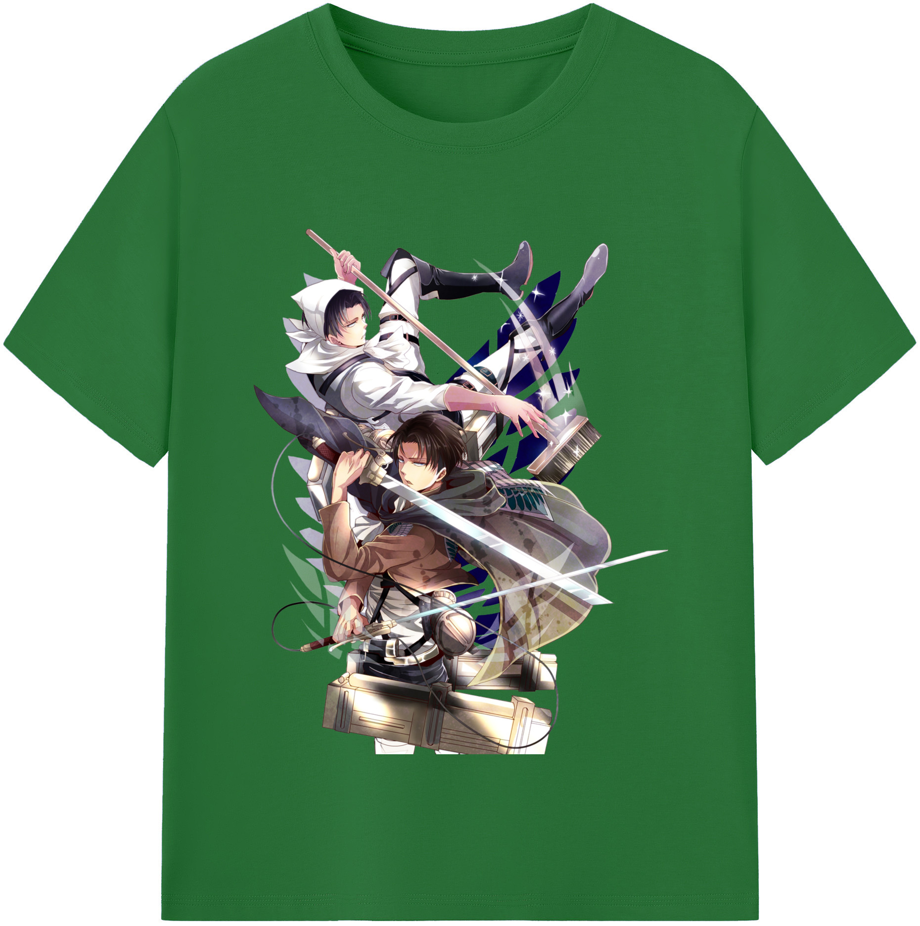 （画像用） 進撃の巨人 リヴァイ·アッカーマン Attack on Titan Levi Ackerman 綿100％半袖Tシャツ（フロントプリント）