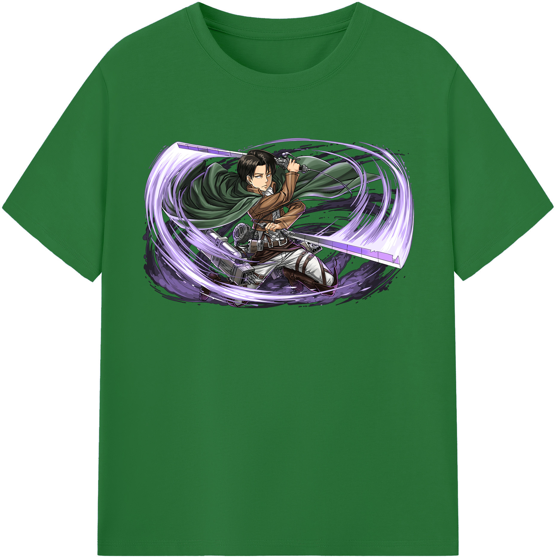 （画像用） 進撃の巨人 リヴァイ·アッカーマン Attack on Titan Levi Ackerman 綿100％半袖Tシャツ（フロントプリント）