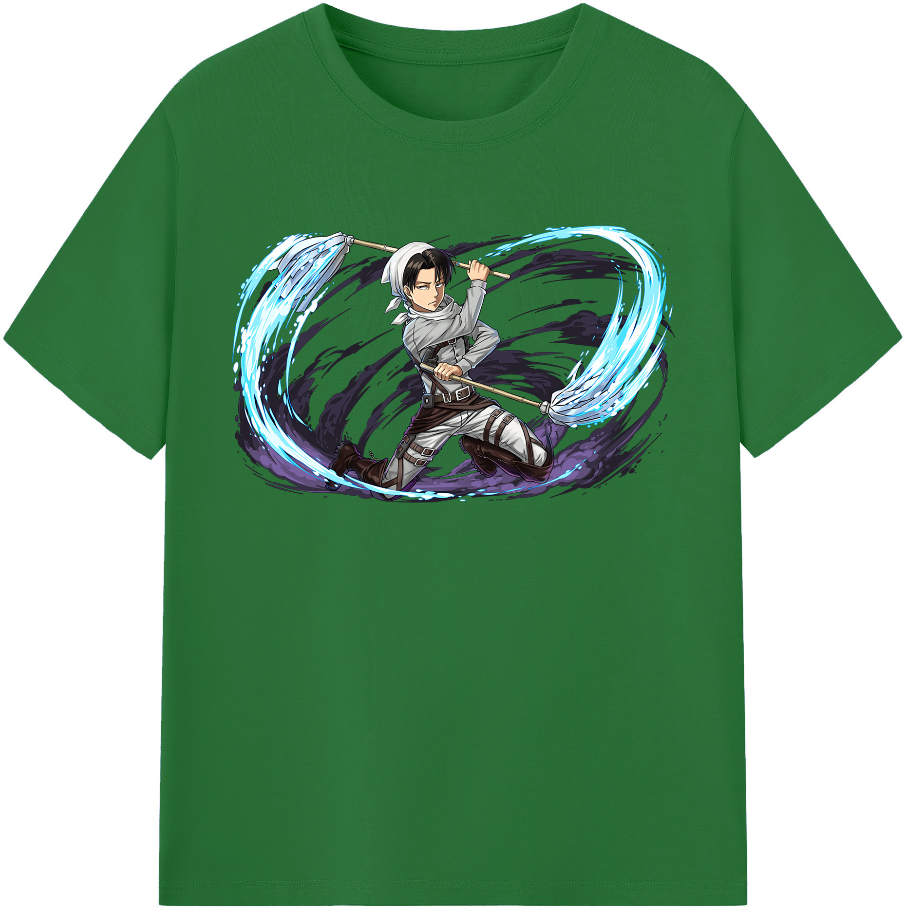 （画像用） 進撃の巨人 リヴァイ·アッカーマン Attack on Titan Levi Ackerman 綿100％半袖Tシャツ（フロントプリント）