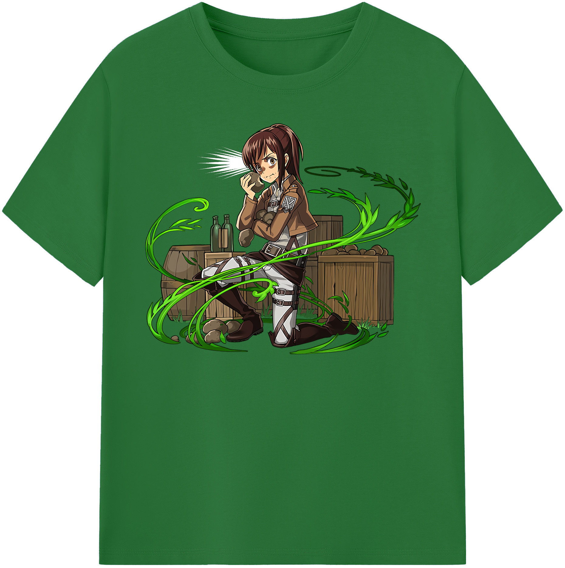（画像用） 進撃の巨人 サシャ·ブラウス Attack on Titan Sasha Blaus 綿100％半袖Tシャツ（フロントプリント）