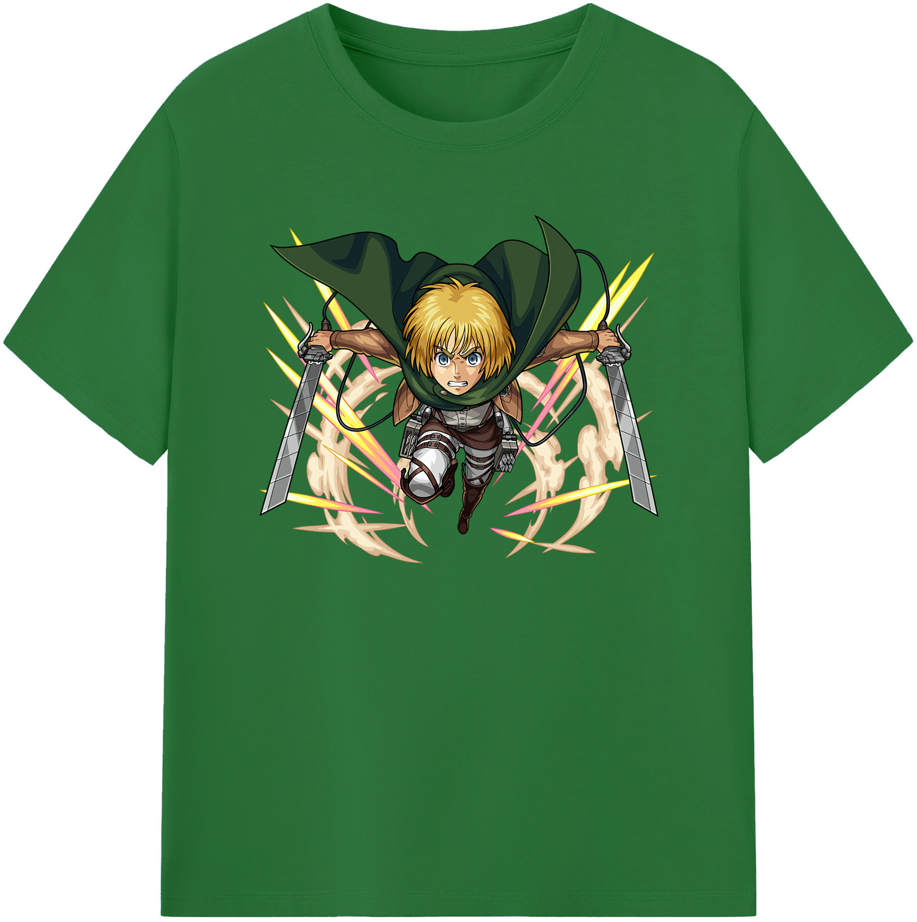 （画像用） 進撃の巨人 アルミン·アルレルト Attack on Titan Armin Arlert 綿100％半袖Tシャツ（フロントプリント）