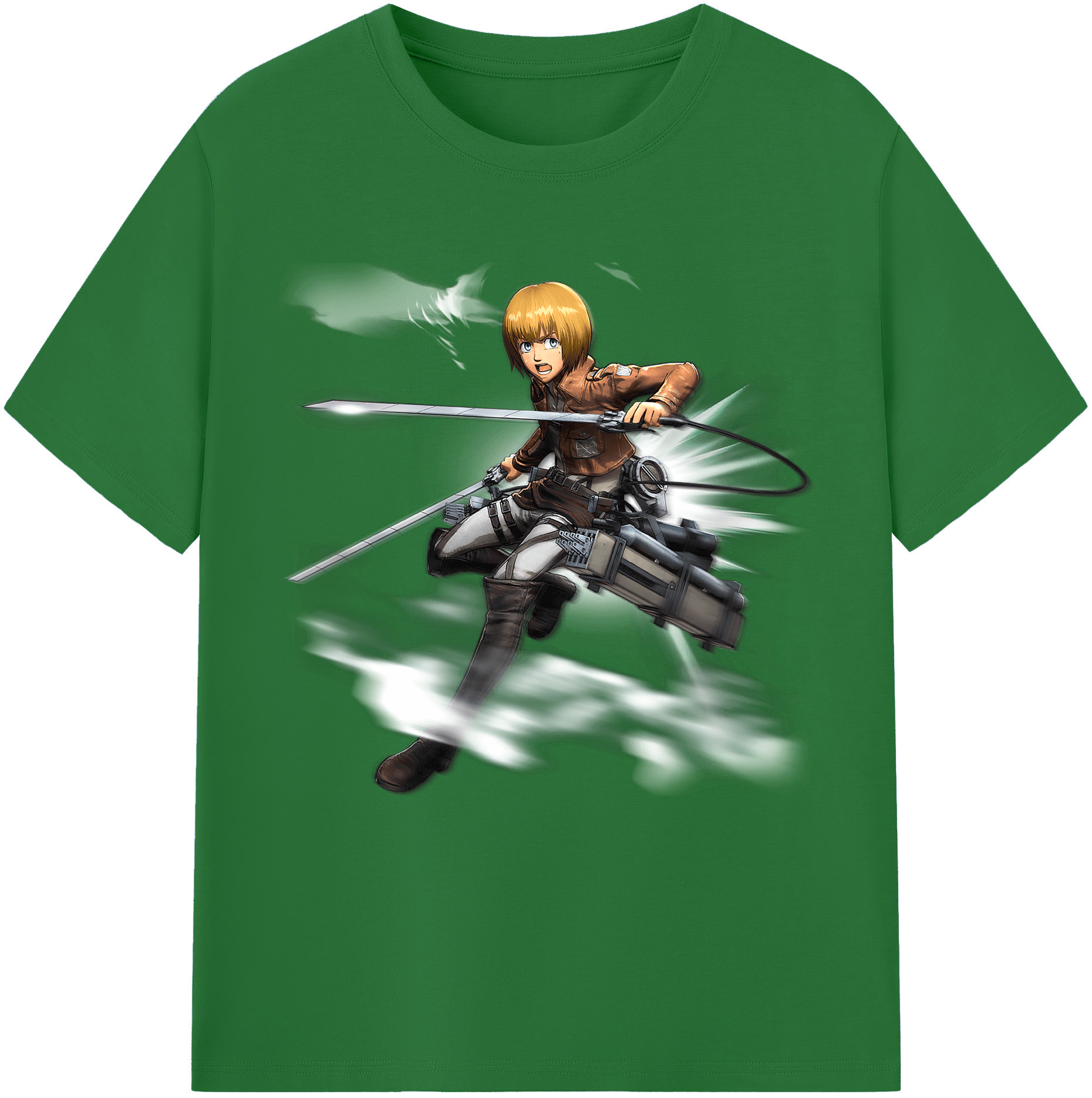 （画像用） 進撃の巨人 アルミン·アルレルト Attack on Titan Armin Arlert 綿100％半袖Tシャツ（フロントプリント）