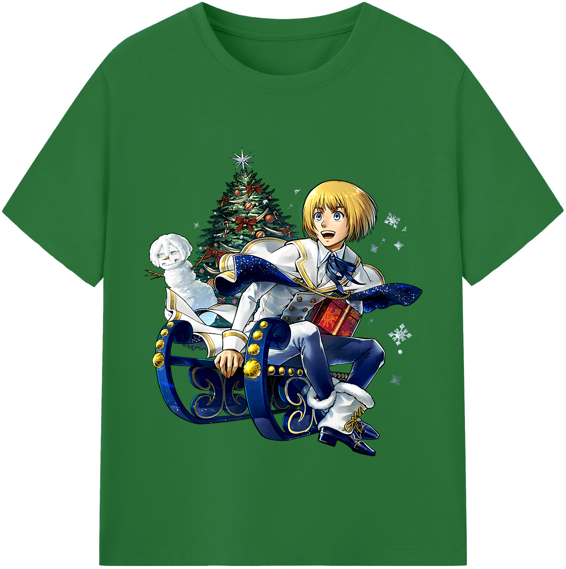 （画像用） 進撃の巨人 アルミン·アルレルト Attack on Titan Armin Arlert 綿100％半袖Tシャツ（フロントプリント）