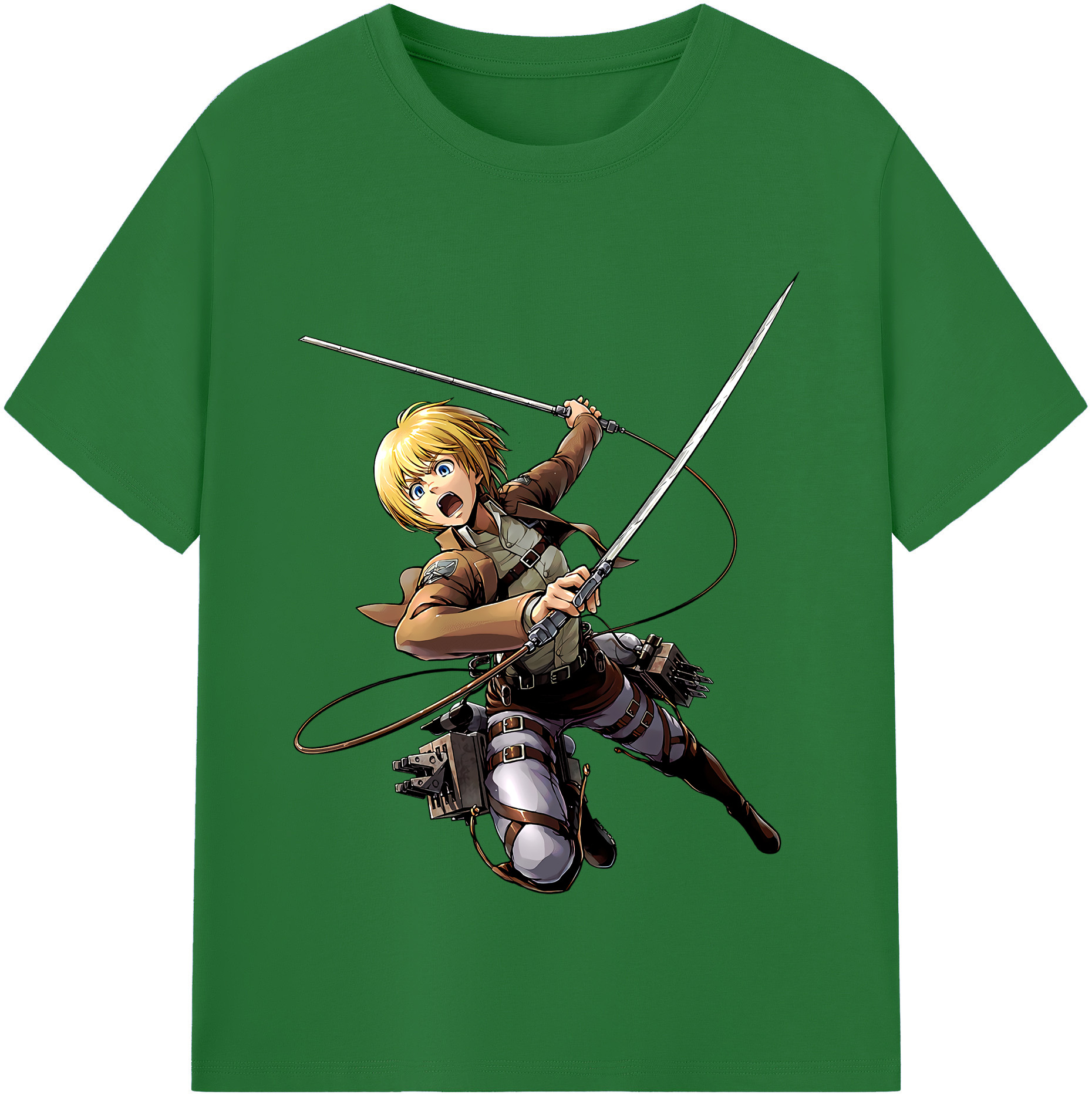 （画像用） 進撃の巨人 アルミン·アルレルト Attack on Titan Armin Arlert 綿100％半袖Tシャツ（フロントプリント）