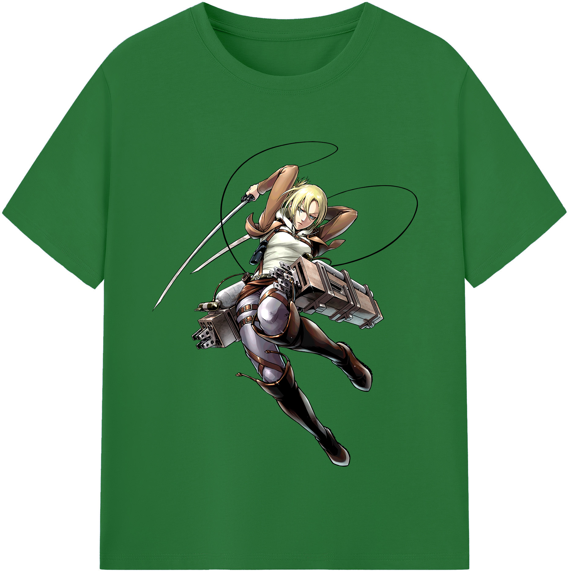 （画像用） 進撃の巨人 アニ・レオンハート Attack on Titan Annie Leonhart 綿100％半袖Tシャツ（フロントプリント）
