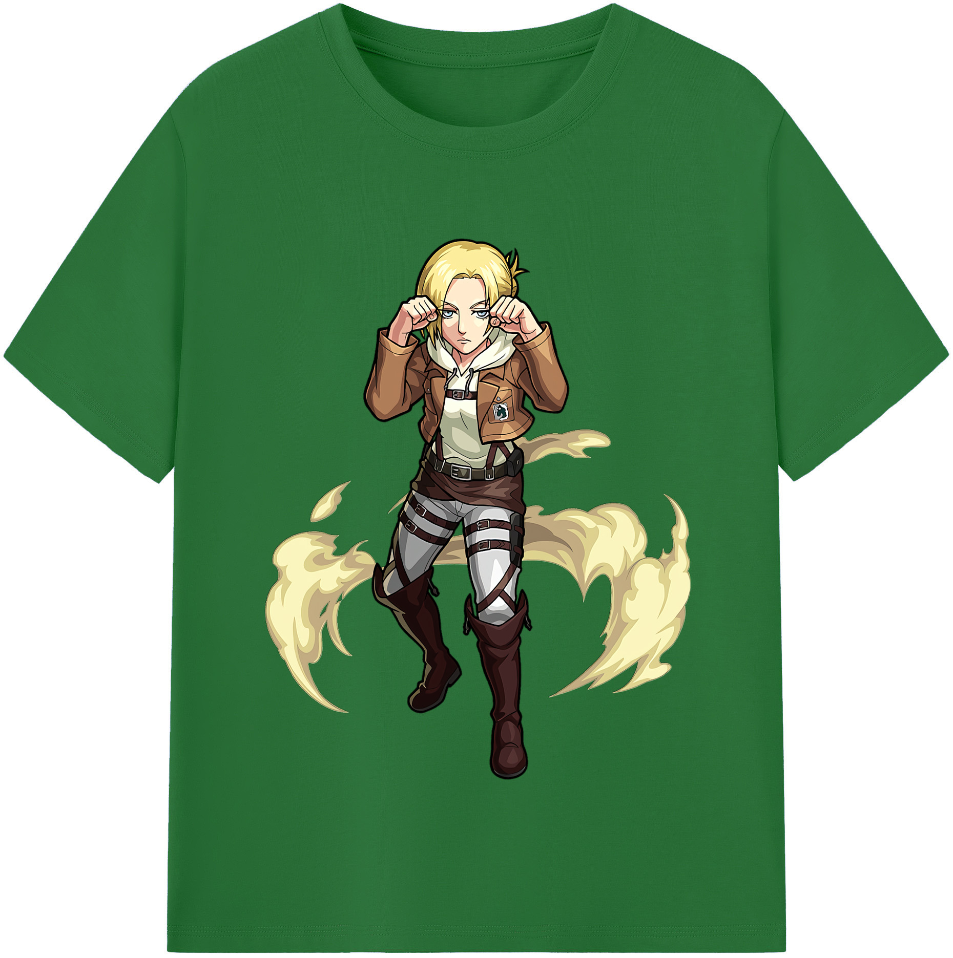 （画像用） 進撃の巨人 アニ・レオンハート Attack on Titan Annie Leonhart 綿100％半袖Tシャツ（フロントプリント）