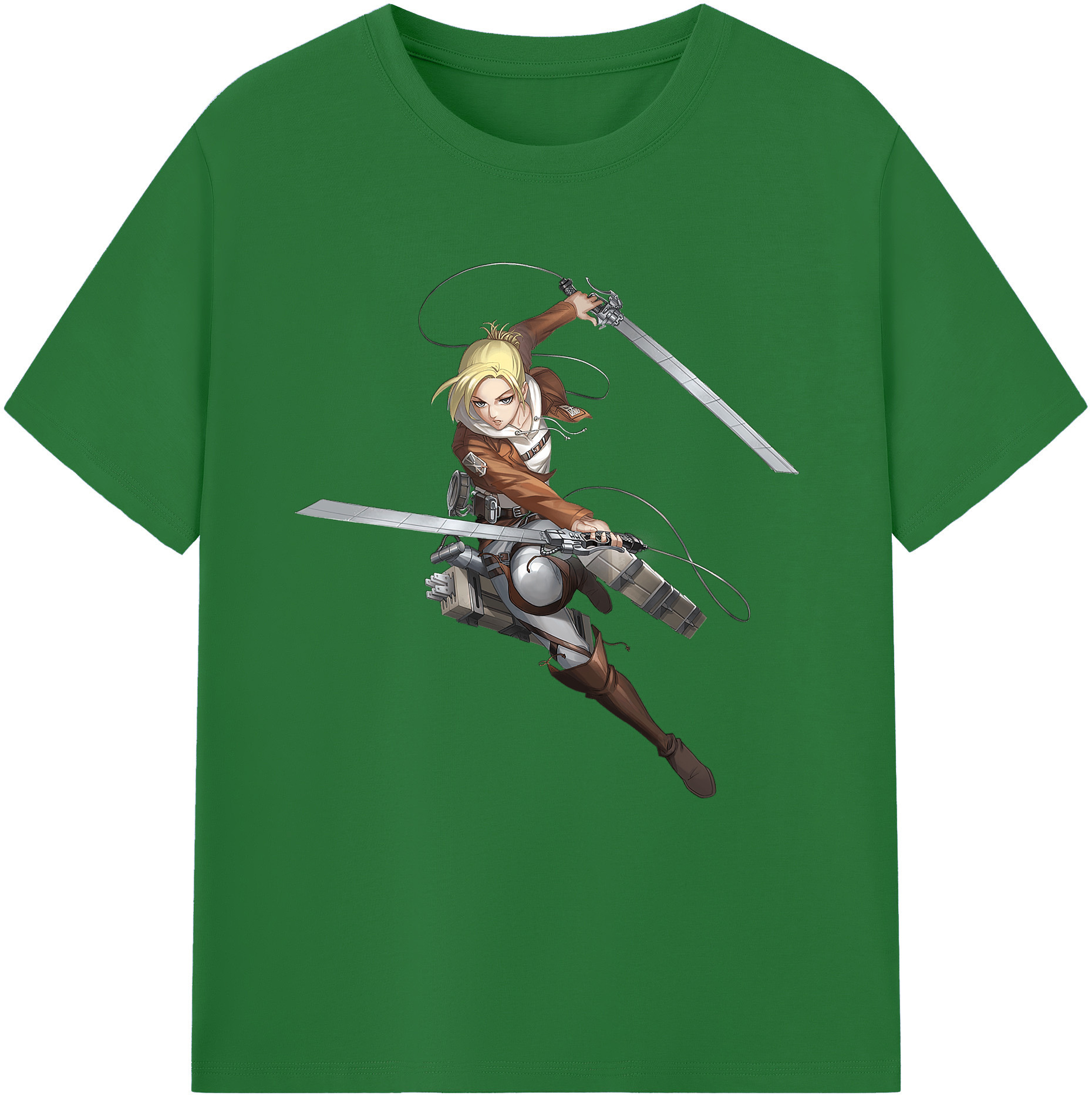 （画像用） 進撃の巨人 アニ・レオンハート Attack on Titan Annie Leonhart 綿100％半袖Tシャツ（フロントプリント）