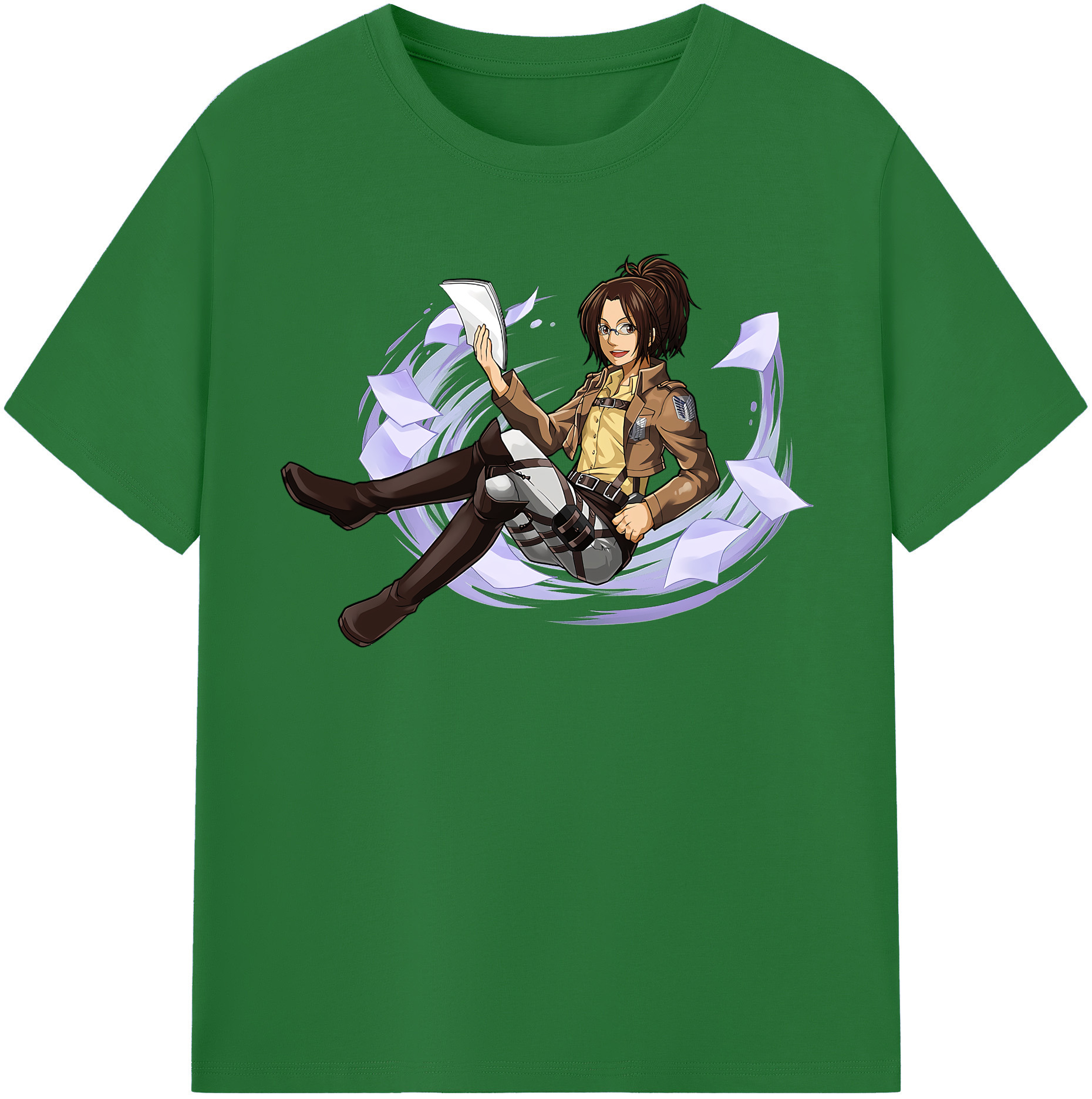（画像用） 進撃の巨人 ハンジ·ゾエ Attack on Titan Hanji Zoe 綿100％半袖Tシャツ（フロントプリント）