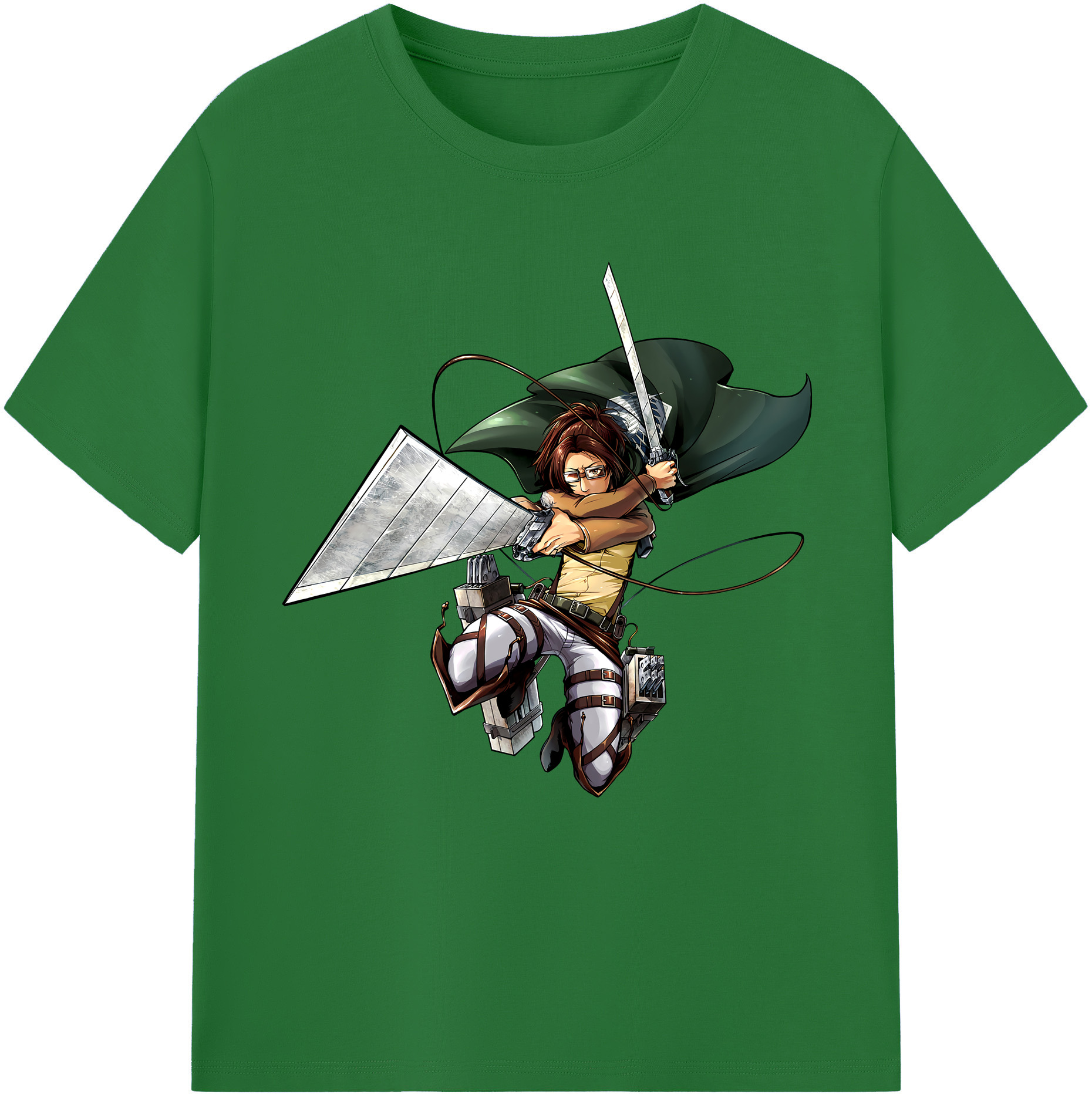 （画像用） 進撃の巨人 ハンジ·ゾエ Attack on Titan Hanji Zoe 綿100％半袖Tシャツ（フロントプリント）