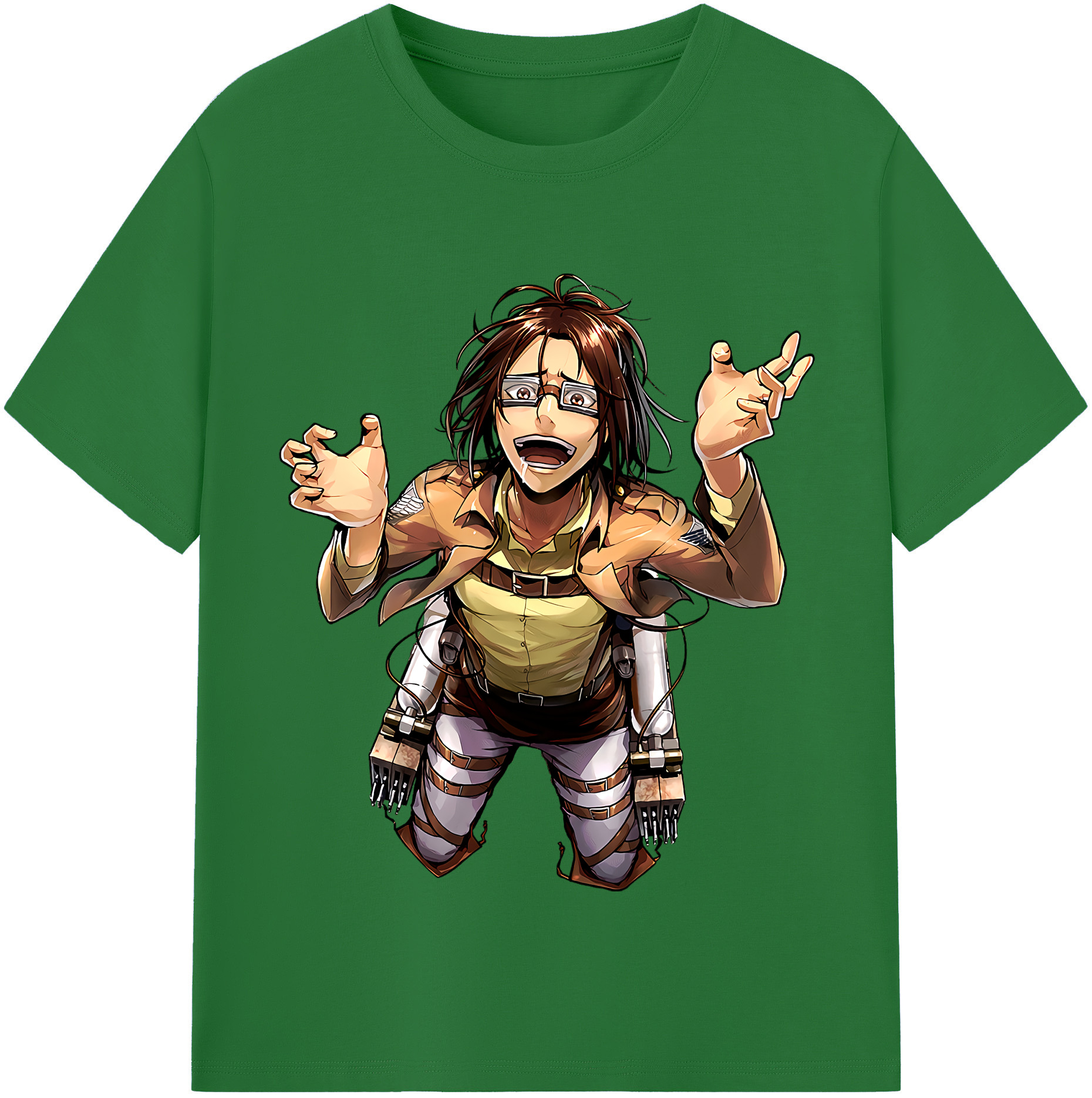 （画像用） 進撃の巨人 ハンジ·ゾエ Attack on Titan Hanji Zoe 綿100％半袖Tシャツ（フロントプリント）