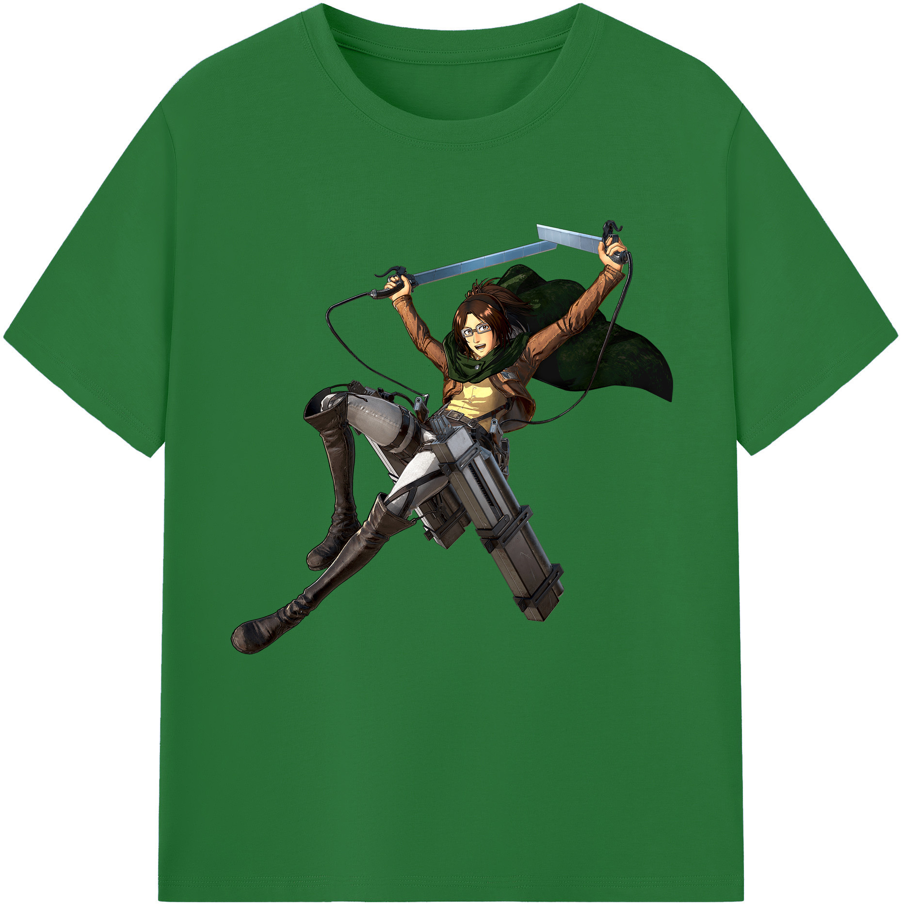 （画像用） 進撃の巨人 ハンジ·ゾエ Attack on Titan Hanji Zoe 綿100％半袖Tシャツ（フロントプリント）