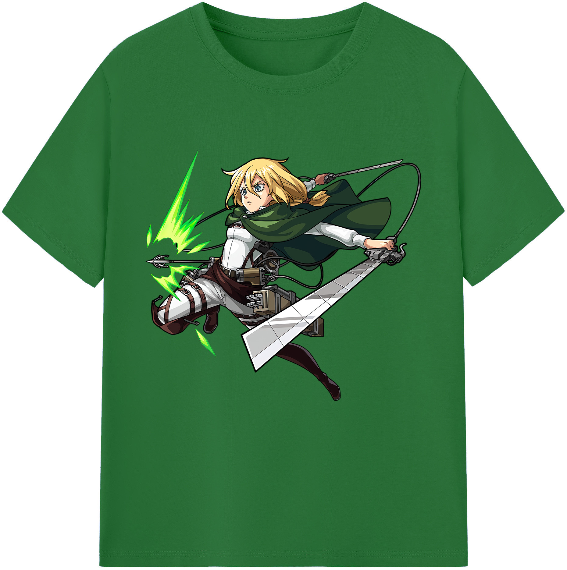 （画像用） 進撃の巨人 クリスタ·レンズ Attack on Titan Christa Lenz 綿100％半袖Tシャツ（フロントプリント）