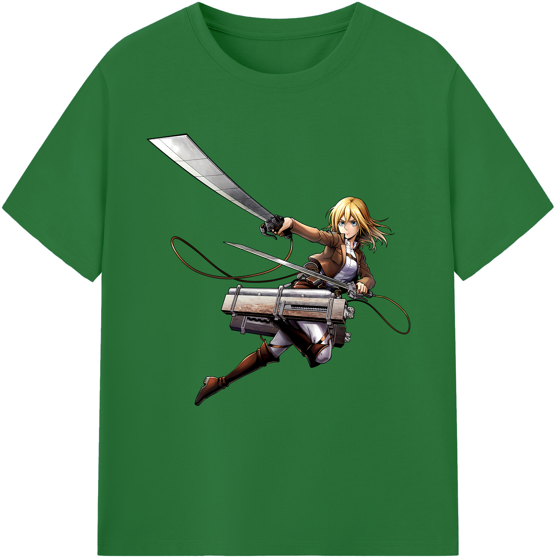 （画像用） 進撃の巨人 クリスタ·レンズ Attack on Titan Christa Lenz 綿100％半袖Tシャツ（フロントプリント）