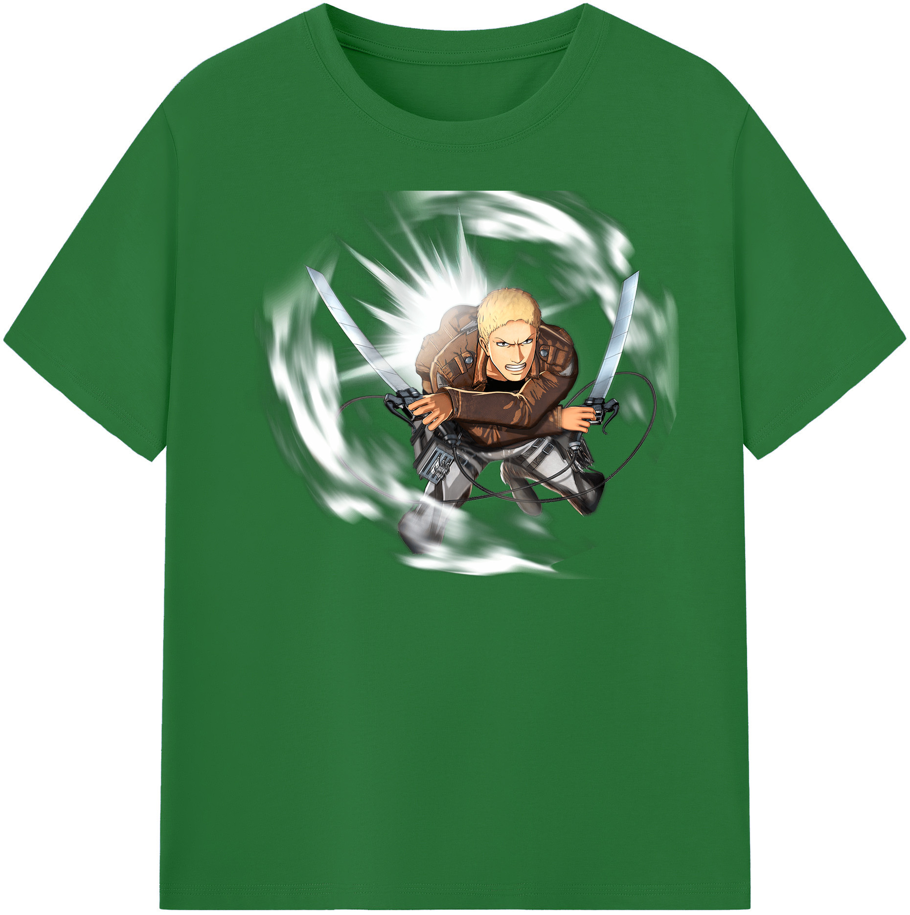 （画像用） 進撃の巨人 ライナー・ブラウン Attack on Titan Reiner Braun 綿100％半袖Tシャツ（フロントプリント）
