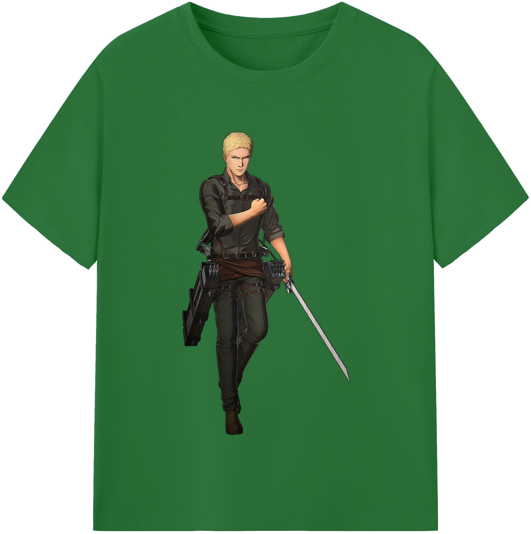（画像用） 進撃の巨人 ライナー・ブラウン Attack on Titan Reiner Braun 綿100％半袖Tシャツ（フロントプリント）