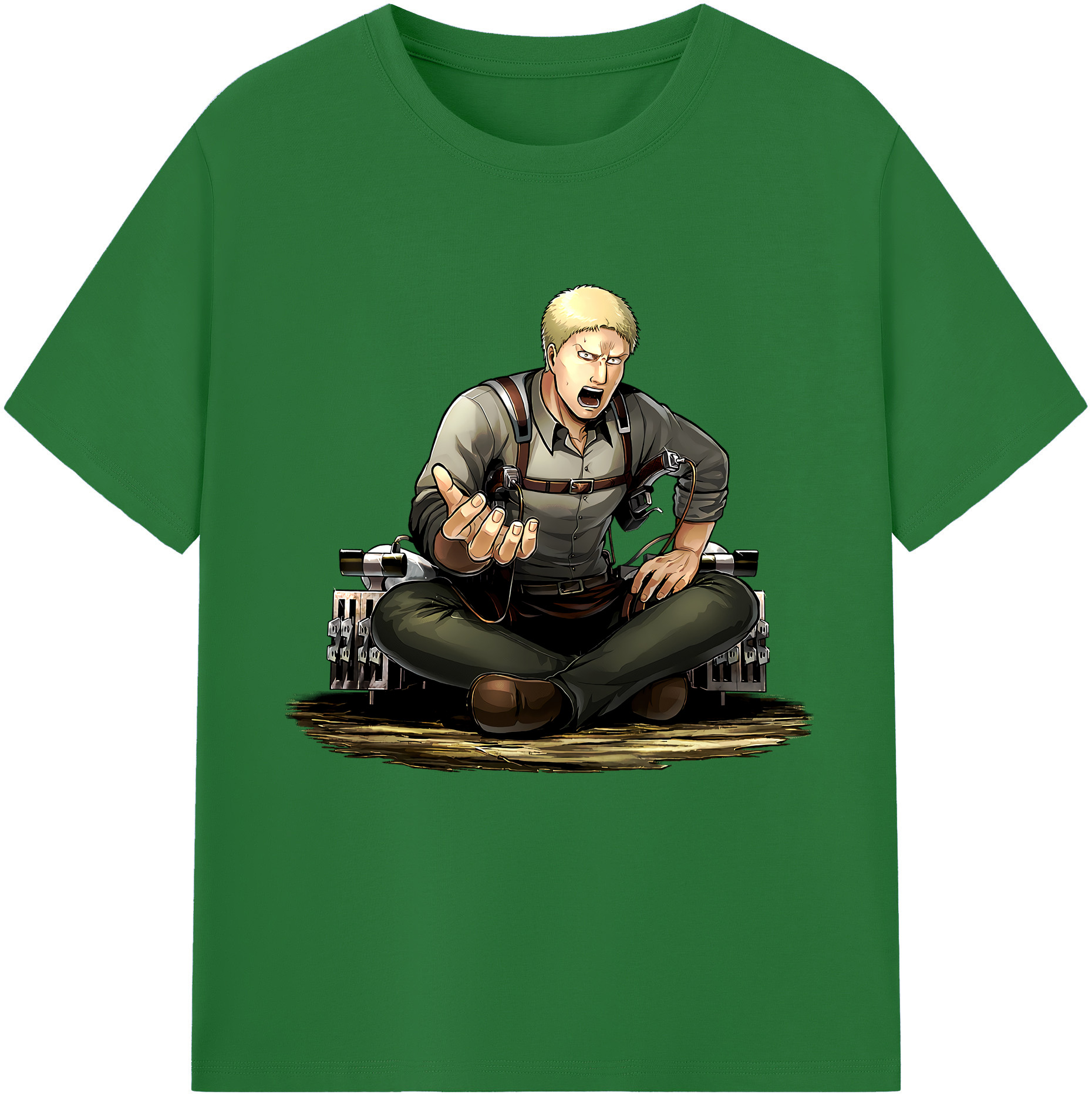 （画像用） 進撃の巨人 ライナー・ブラウン Attack on Titan Reiner Braun 綿100％半袖Tシャツ（フロントプリント）