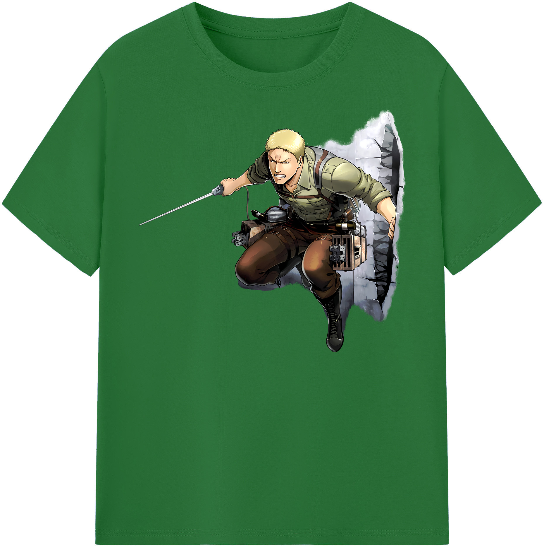（画像用） 進撃の巨人 ライナー・ブラウン Attack on Titan Reiner Braun 綿100％半袖Tシャツ（フロントプリント）