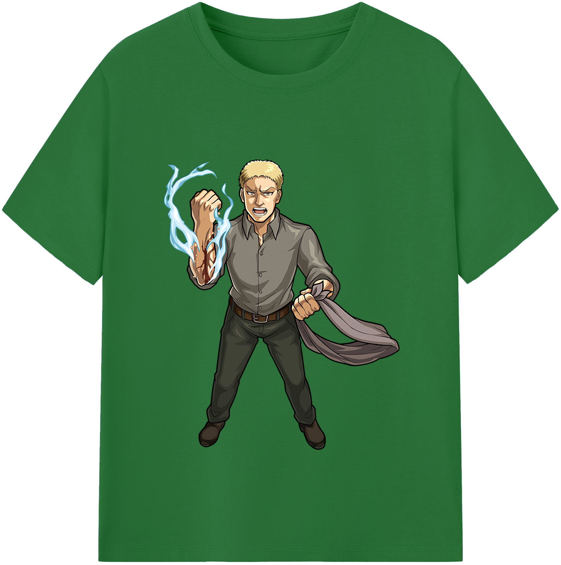 （画像用） 進撃の巨人 ライナー・ブラウン Attack on Titan Reiner Braun 綿100％半袖Tシャツ（フロントプリント）